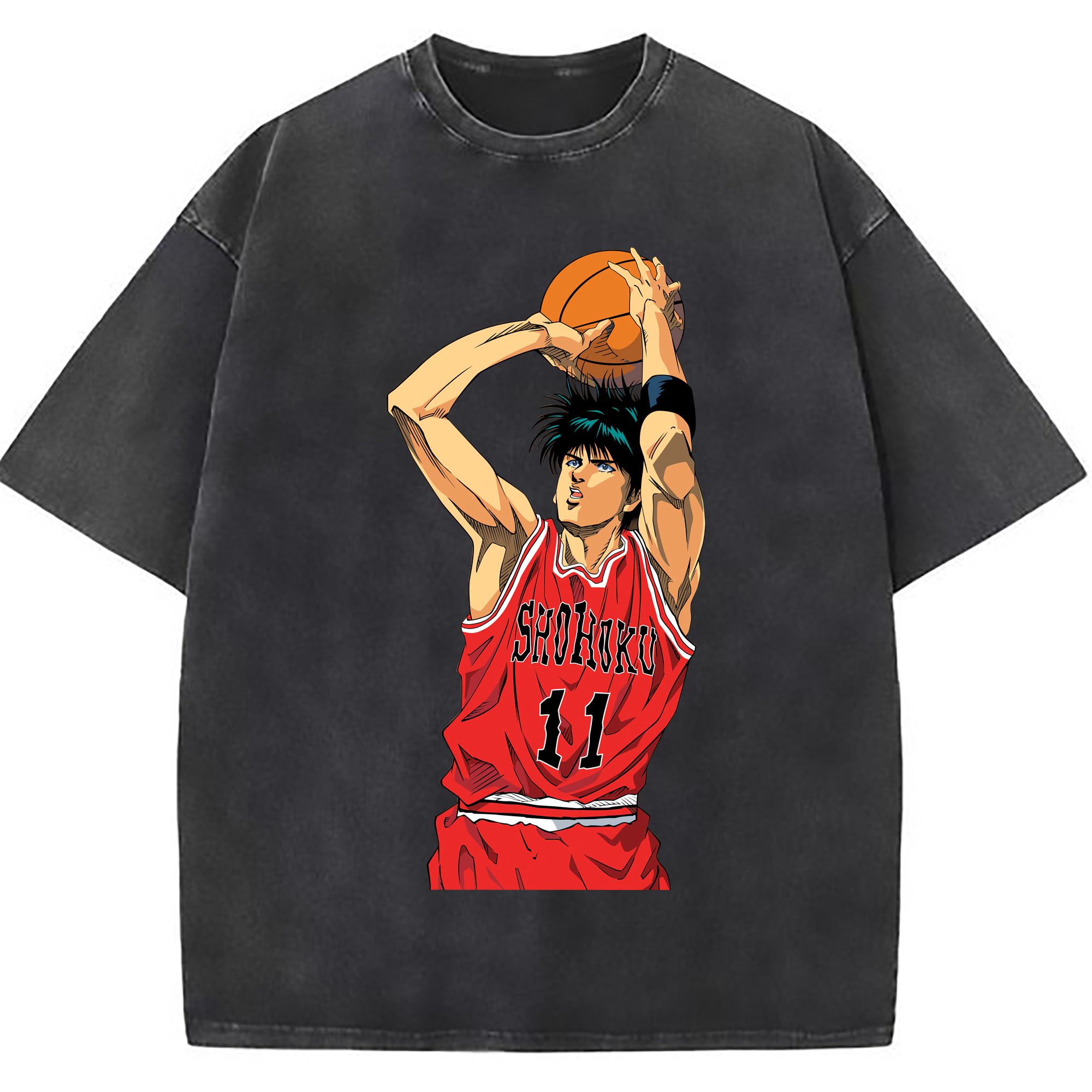 （画像用） SLAM DUNK／スラムダンク 綿100% ヴィンテージ風 半袖Tシャツ（フロントプリント）