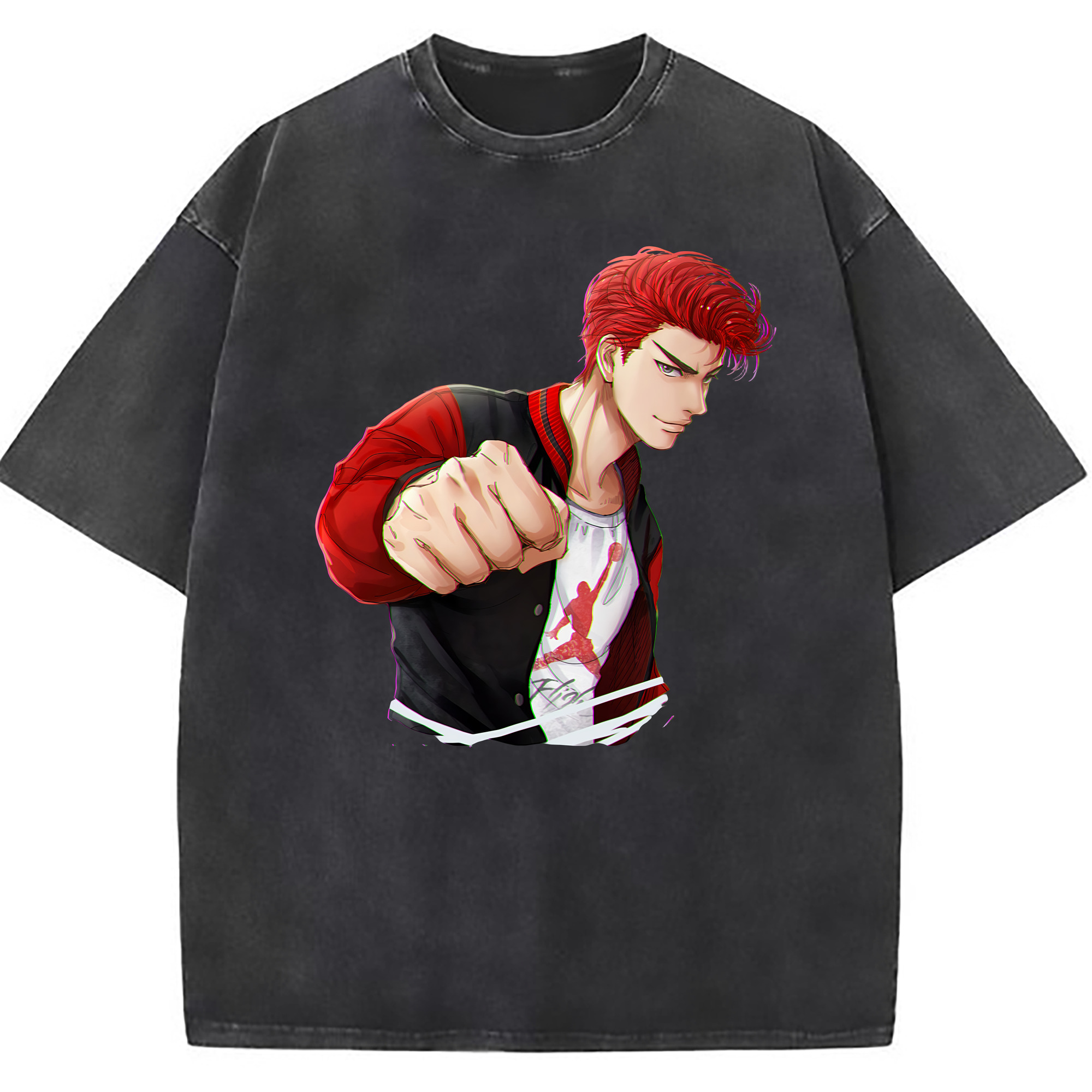 （画像用） SLAM DUNK／スラムダンク 綿100% ヴィンテージ風 半袖Tシャツ（フロントプリント）