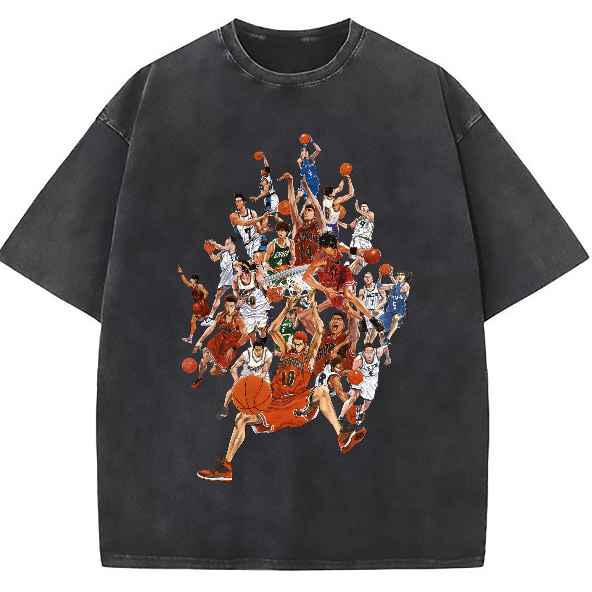 （画像用） SLAM DUNK／スラムダンク 綿100% ヴィンテージ風 半袖Tシャツ（フロントプリント）