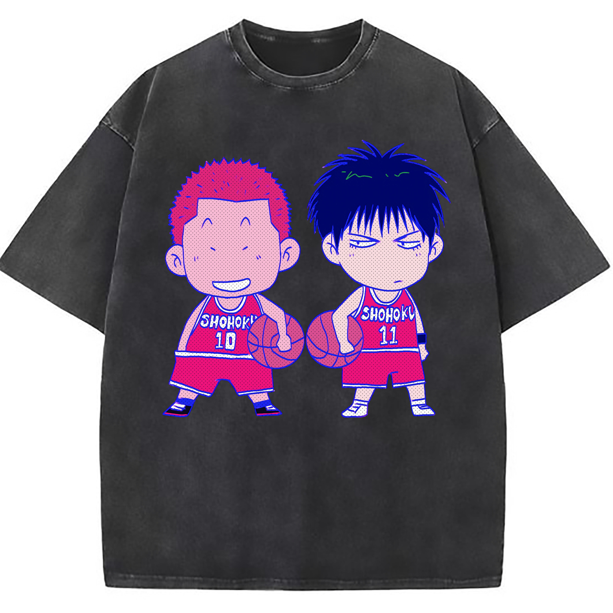 （画像用） SLAM DUNK／スラムダンク 綿100% ヴィンテージ風 半袖Tシャツ（フロントプリント）