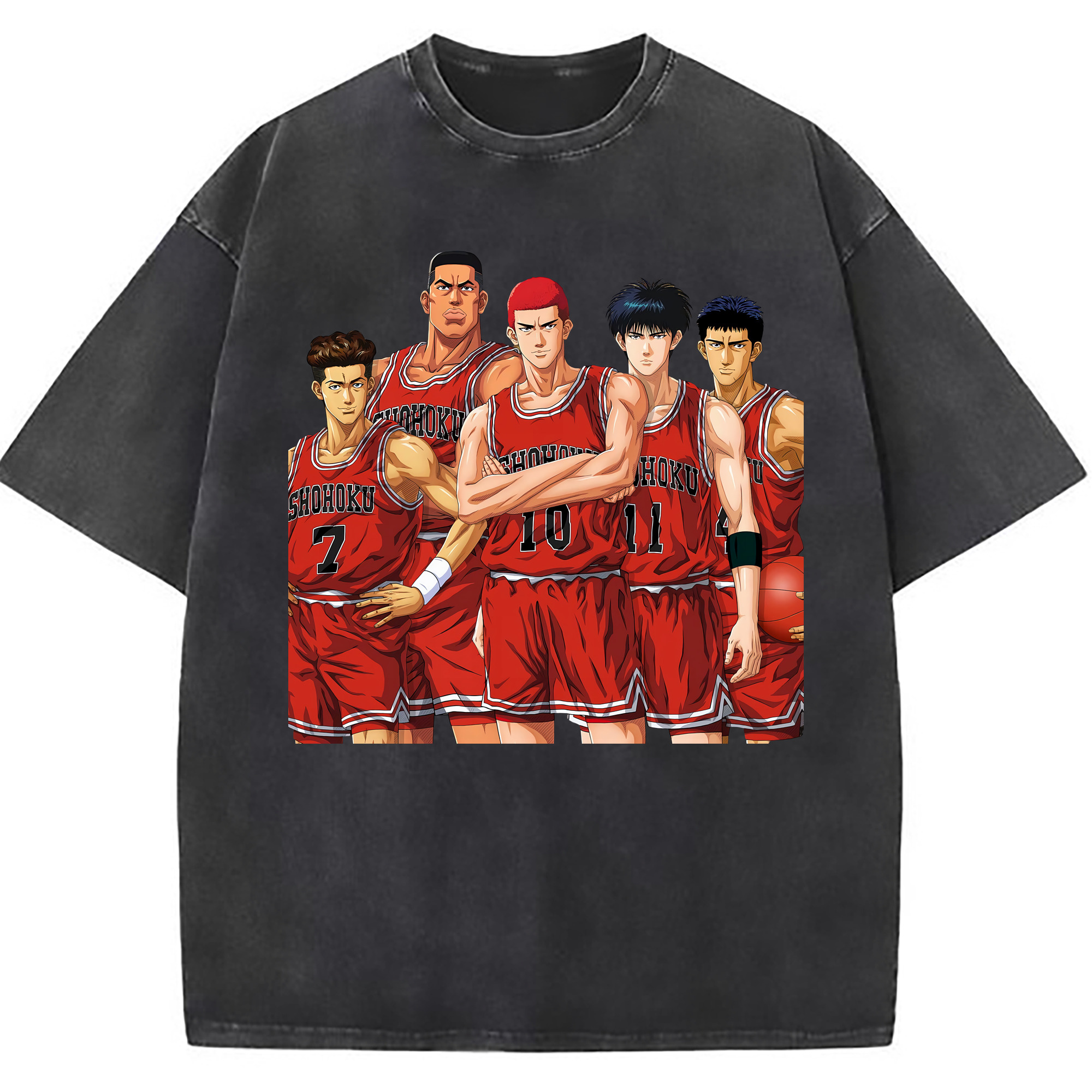 （画像用） SLAM DUNK／スラムダンク 綿100% ヴィンテージ風 半袖Tシャツ（フロントプリント）