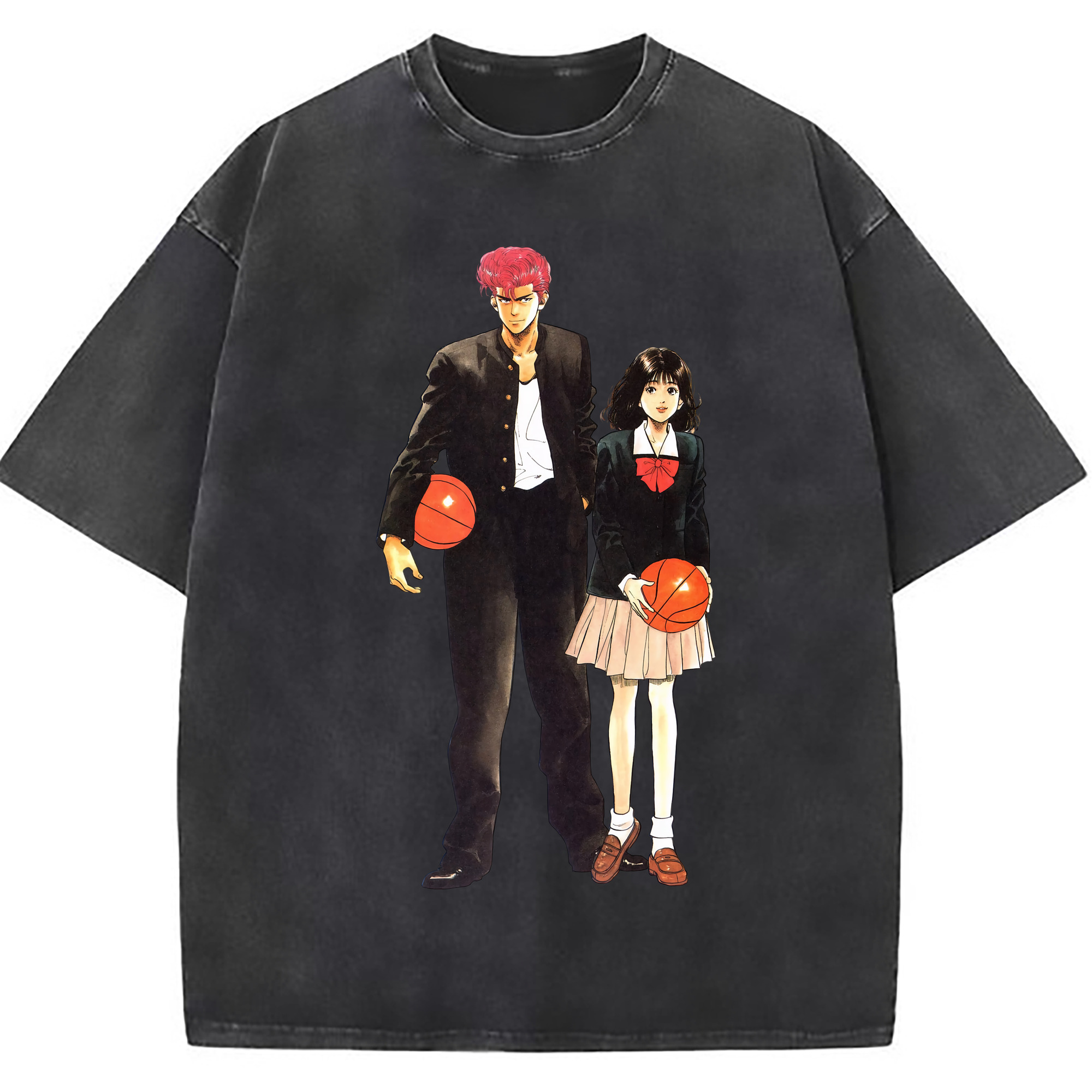 （画像用） SLAM DUNK／スラムダンク 綿100% ヴィンテージ風 半袖Tシャツ（フロントプリント）