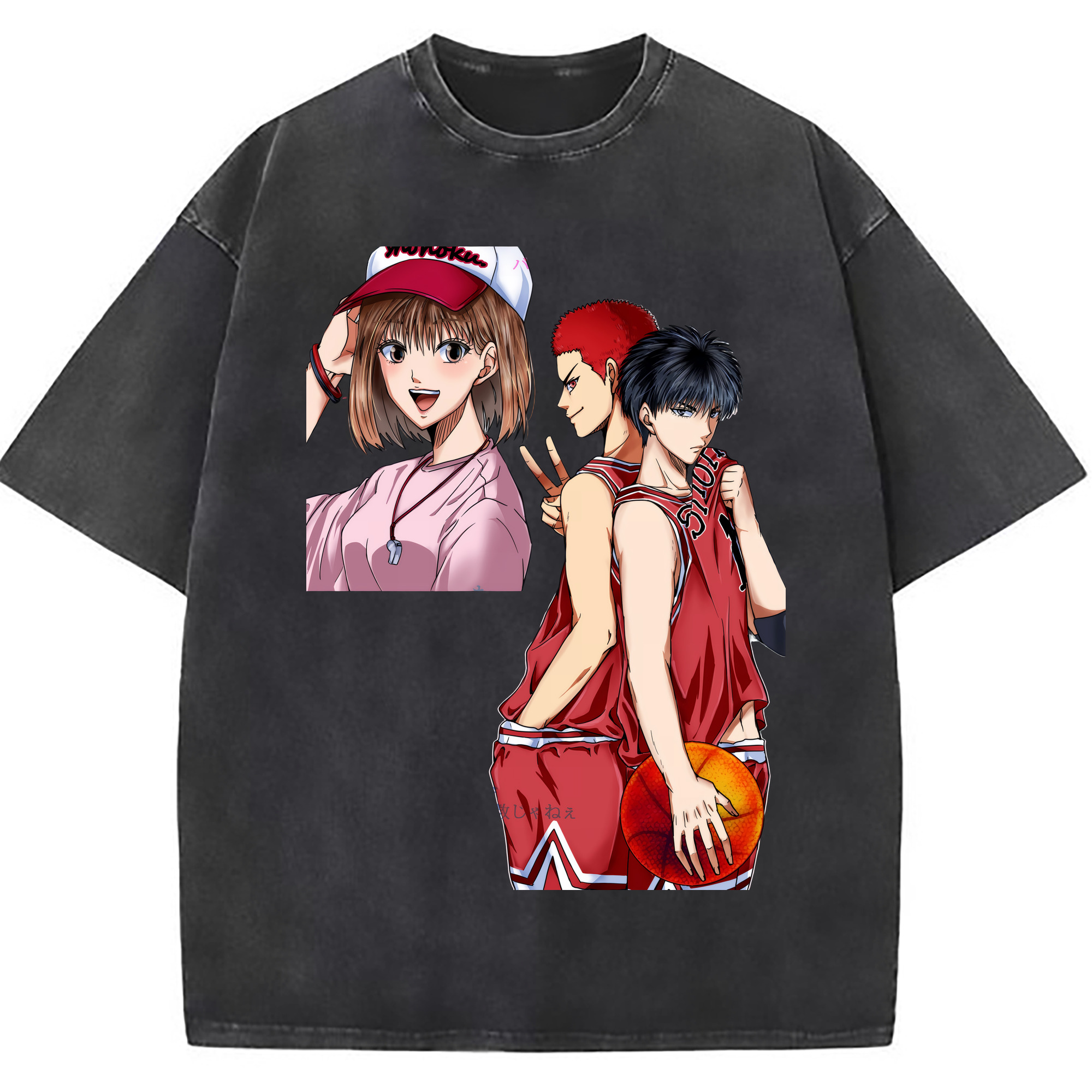 （画像用） SLAM DUNK／スラムダンク 綿100% ヴィンテージ風 半袖Tシャツ（フロントプリント）