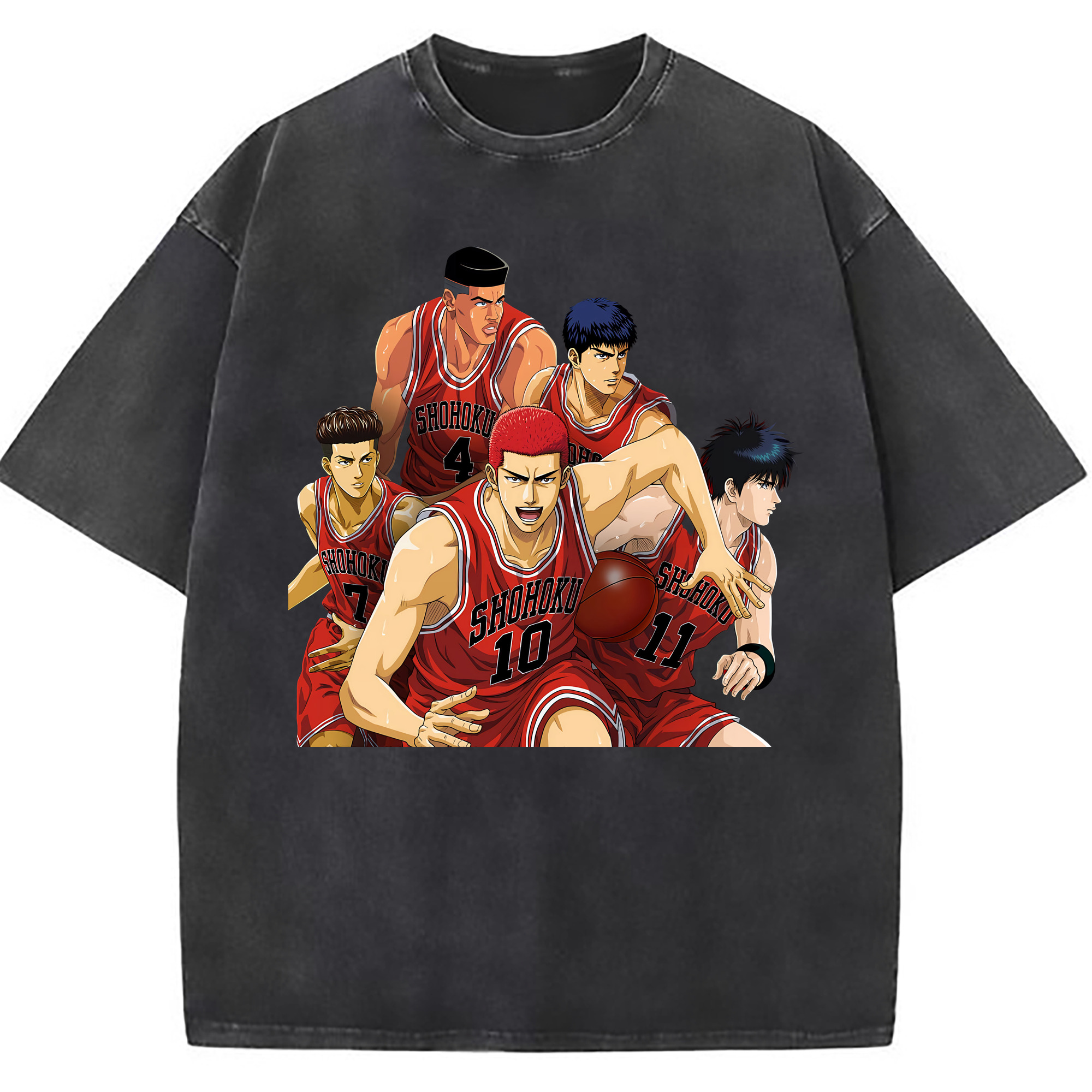 （画像用） SLAM DUNK／スラムダンク 綿100% ヴィンテージ風 半袖Tシャツ（フロントプリント）