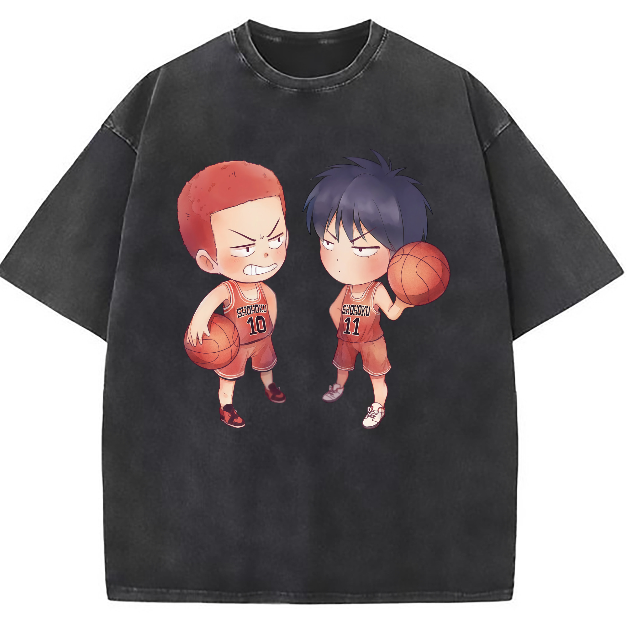 （画像用） SLAM DUNK／スラムダンク 綿100% ヴィンテージ風 半袖Tシャツ（フロントプリント）