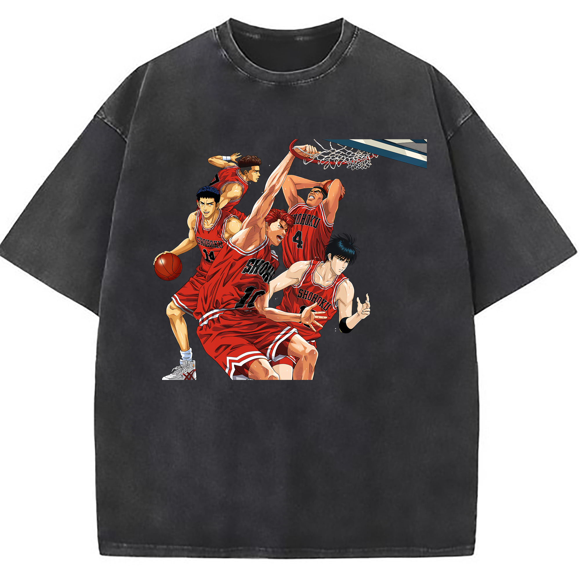 （画像用） SLAM DUNK／スラムダンク 綿100% ヴィンテージ風 半袖Tシャツ（フロントプリント）