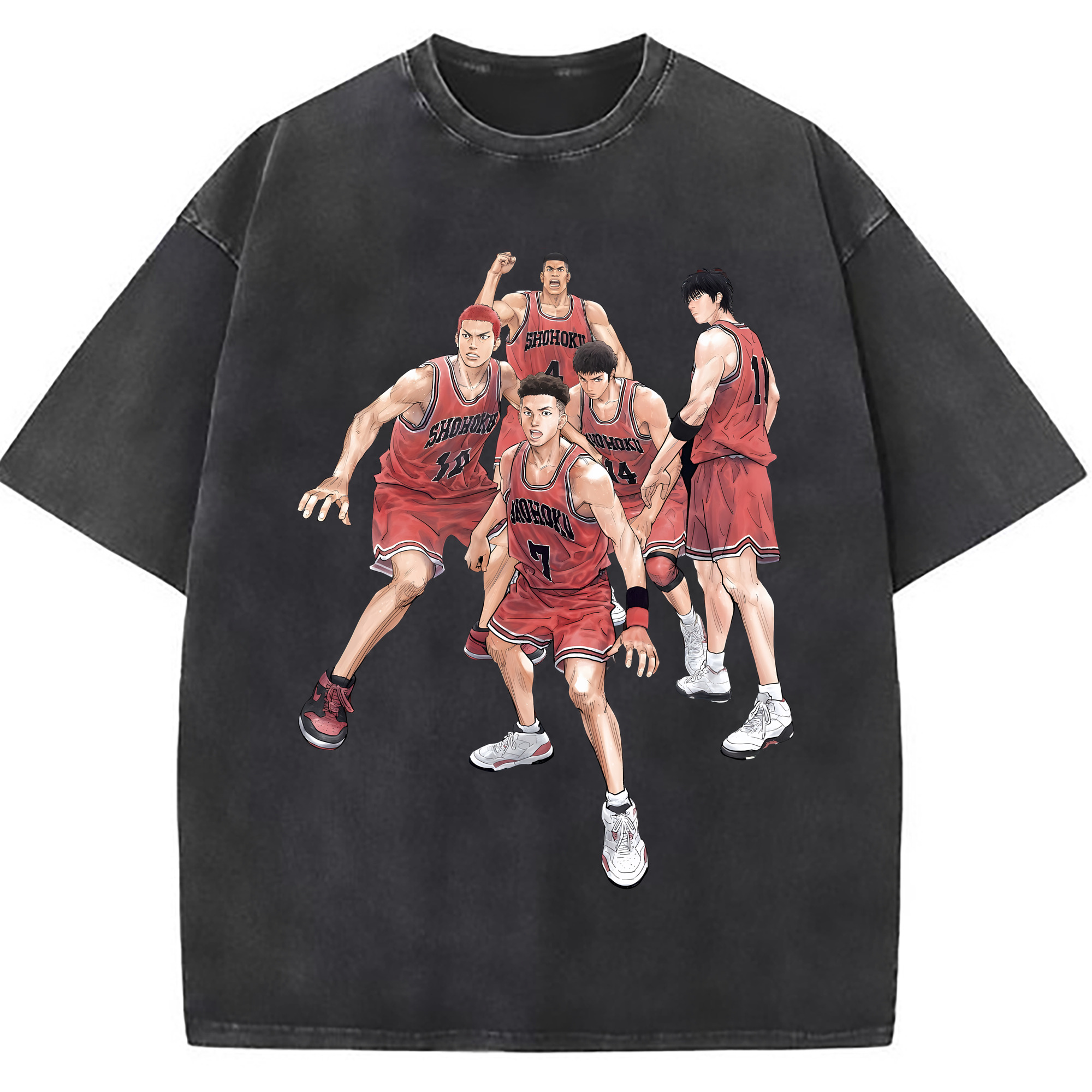 （画像用） SLAM DUNK／スラムダンク 綿100% ヴィンテージ風 半袖Tシャツ（フロントプリント）