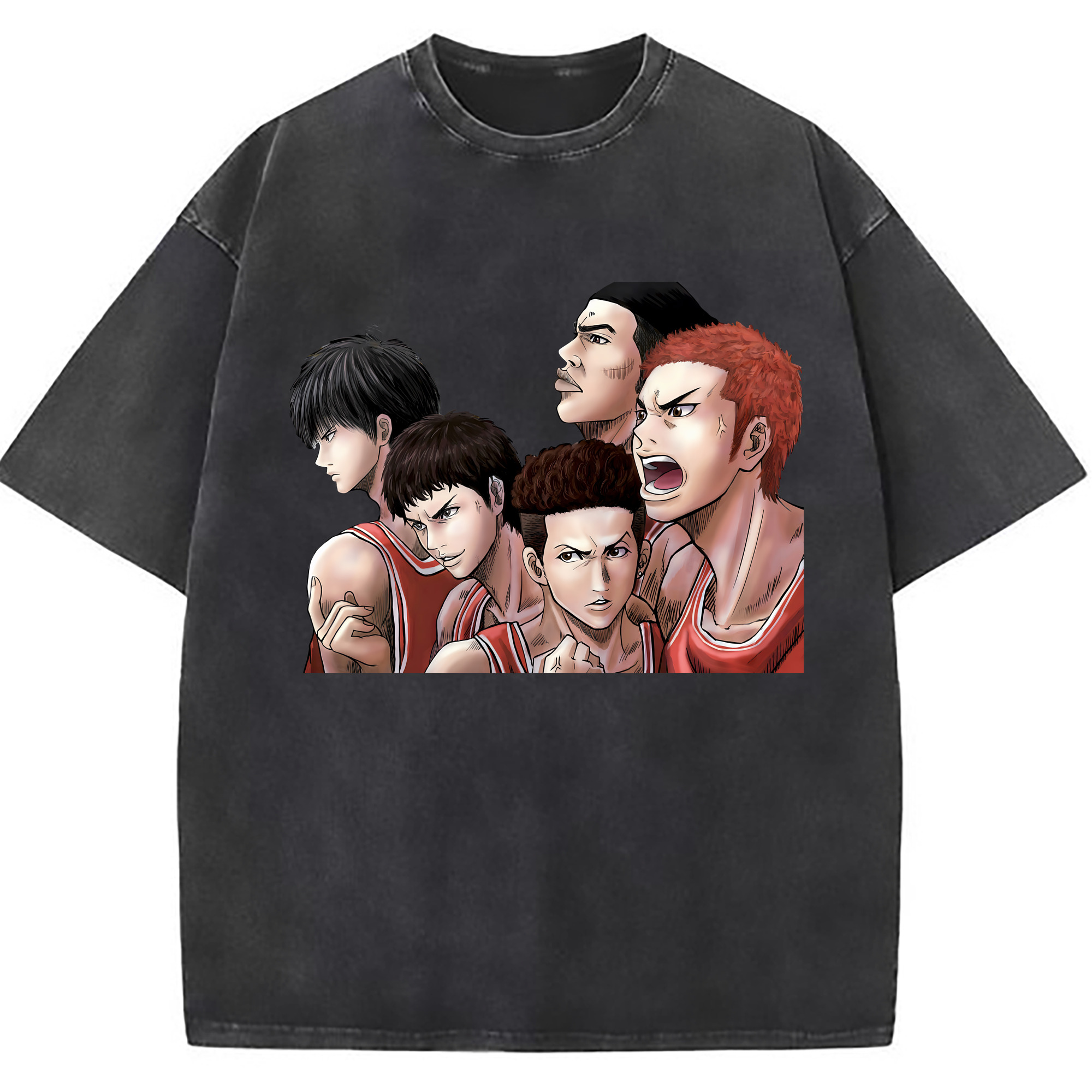 （画像用） SLAM DUNK／スラムダンク 綿100% ヴィンテージ風 半袖Tシャツ（フロントプリント）