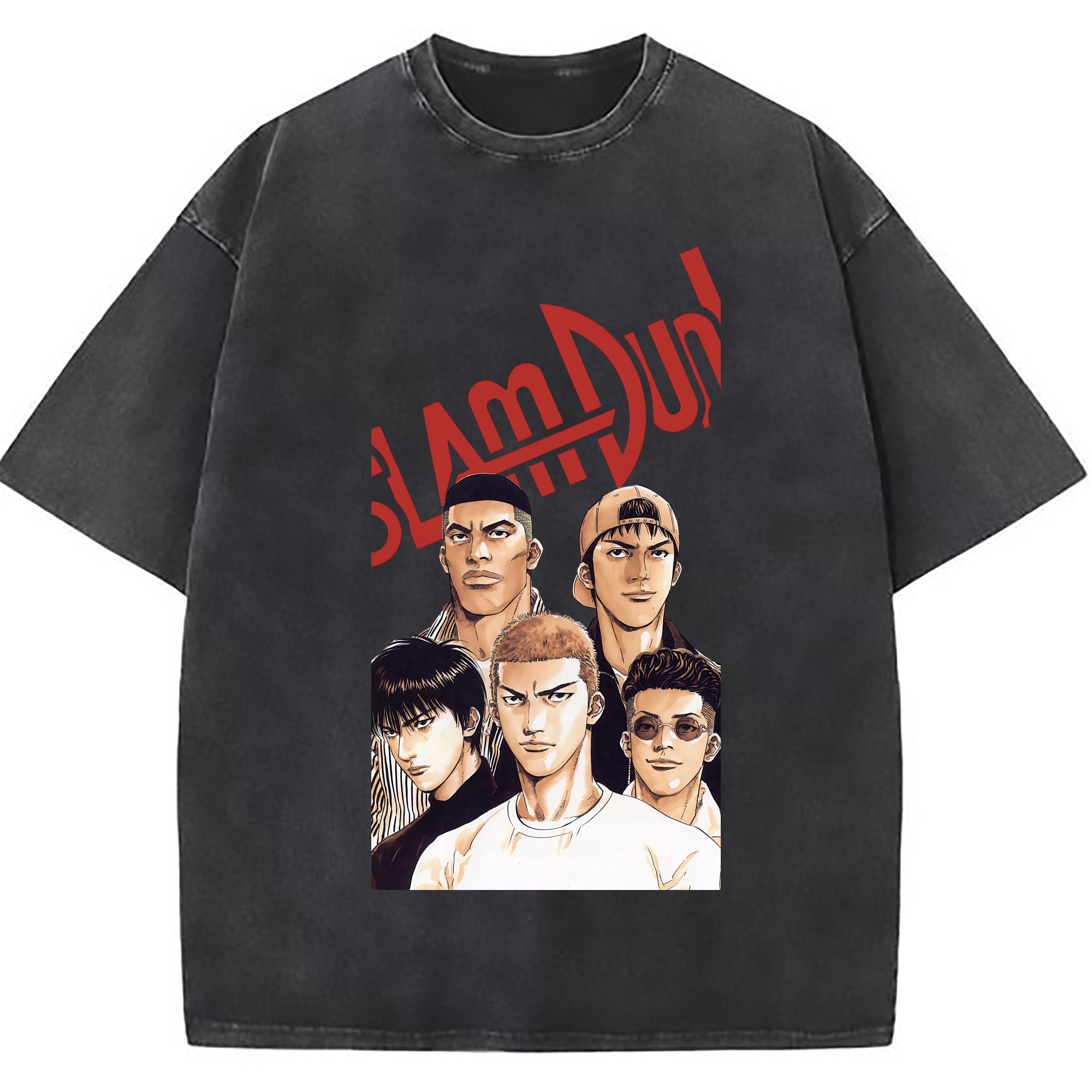 （画像用） SLAM DUNK／スラムダンク 綿100% ヴィンテージ風 半袖Tシャツ（フロントプリント）