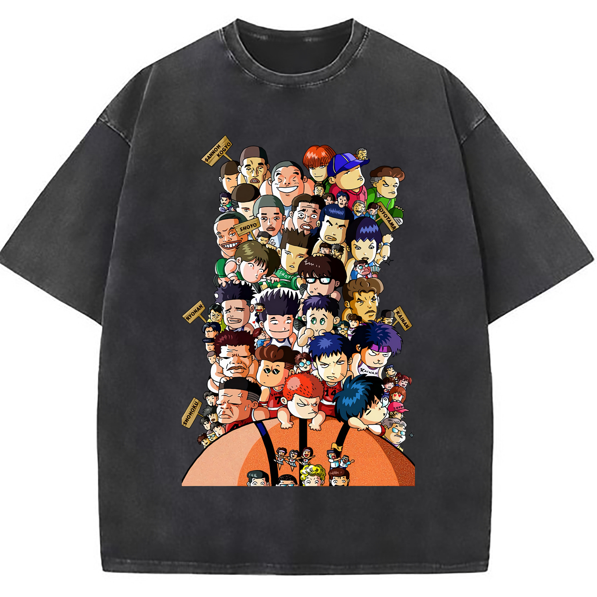 （画像用） SLAM DUNK／スラムダンク 綿100% ヴィンテージ風 半袖Tシャツ（フロントプリント）