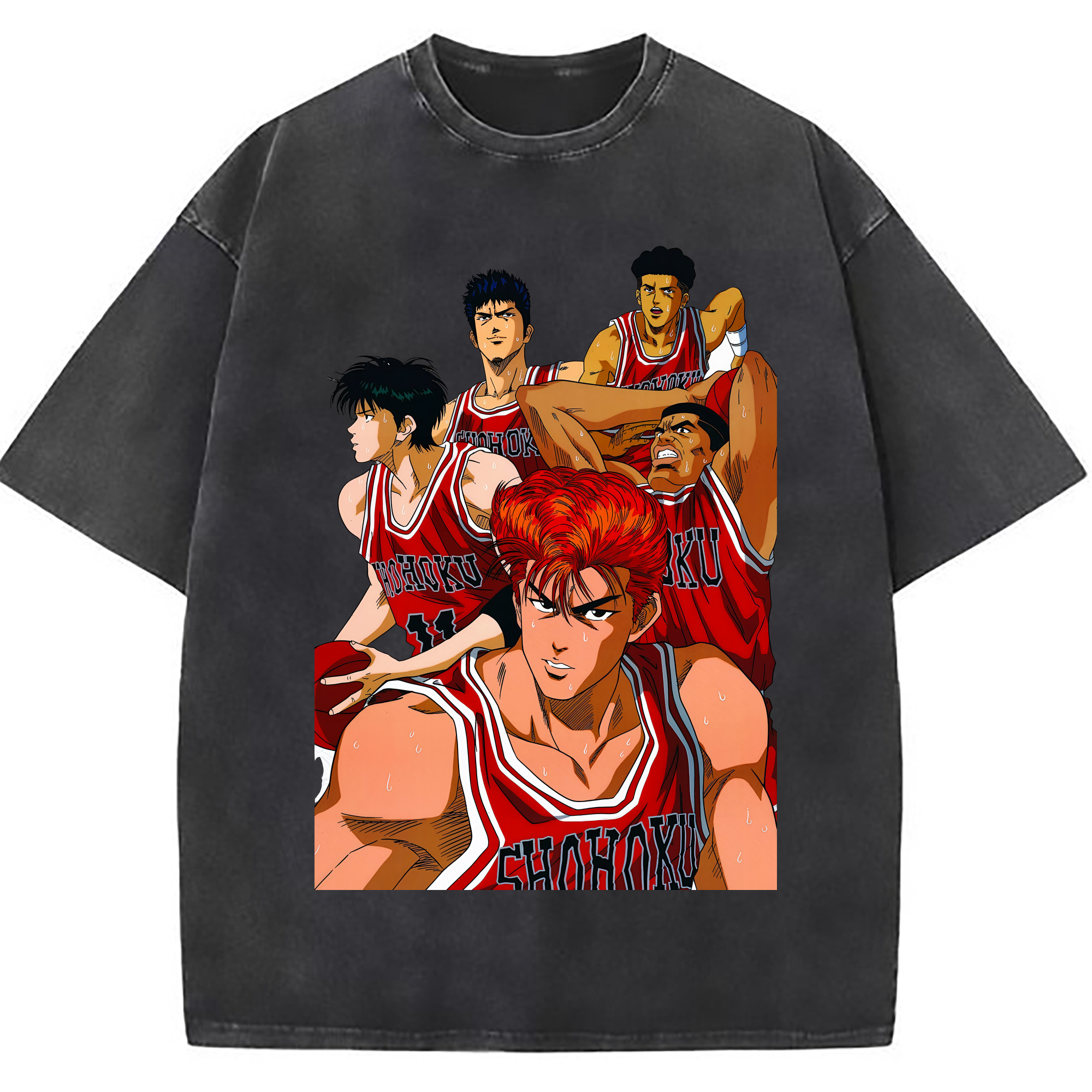 （画像用） SLAM DUNK／スラムダンク 綿100% ヴィンテージ風 半袖Tシャツ（フロントプリント）