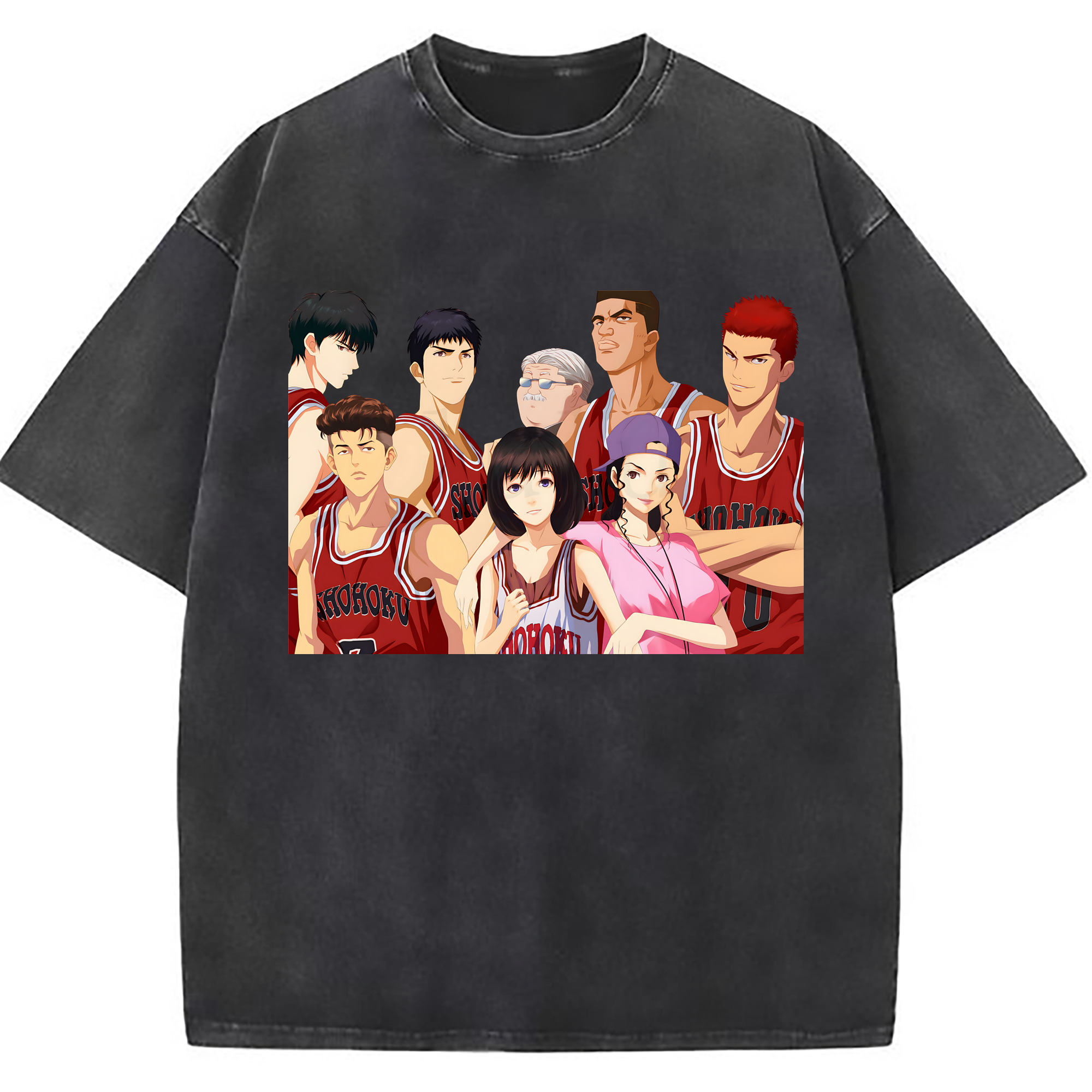 （画像用） SLAM DUNK／スラムダンク 綿100% ヴィンテージ風 半袖Tシャツ（フロントプリント）