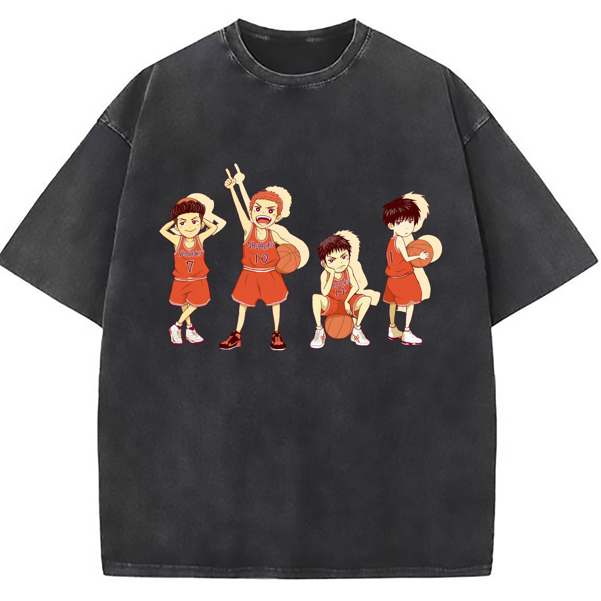 （画像用） SLAM DUNK／スラムダンク 綿100% ヴィンテージ風 半袖Tシャツ（フロントプリント）