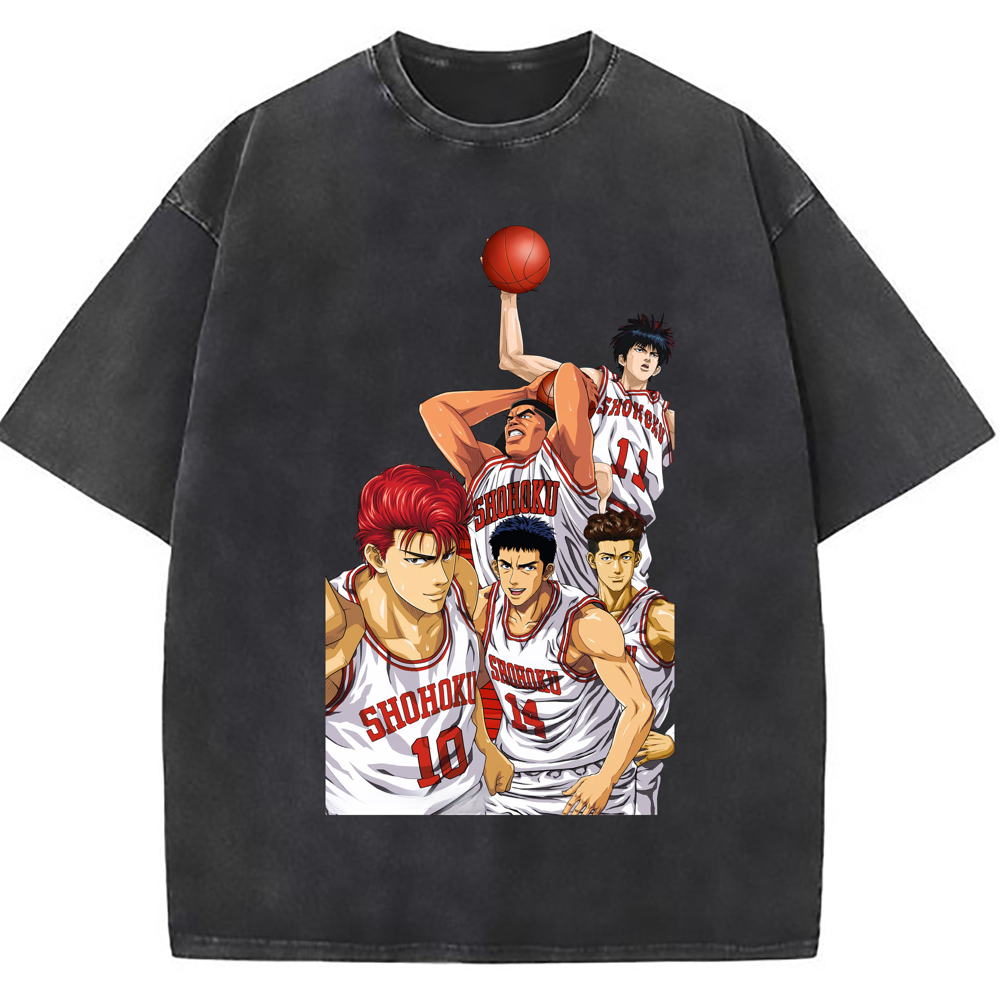 （画像用） SLAM DUNK／スラムダンク 綿100% ヴィンテージ風 半袖Tシャツ（フロントプリント）