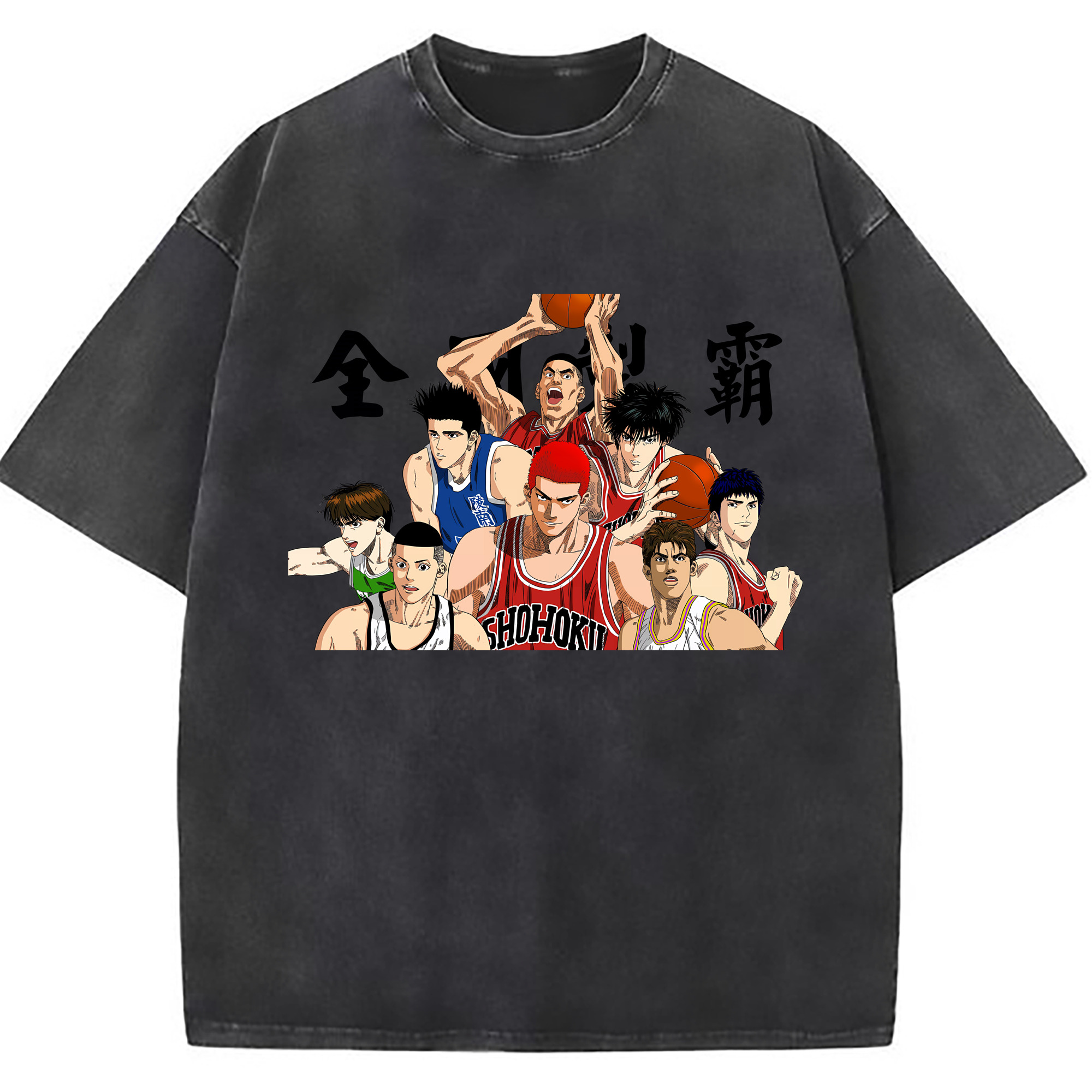 （画像用） SLAM DUNK／スラムダンク 綿100% ヴィンテージ風 半袖Tシャツ（フロントプリント）