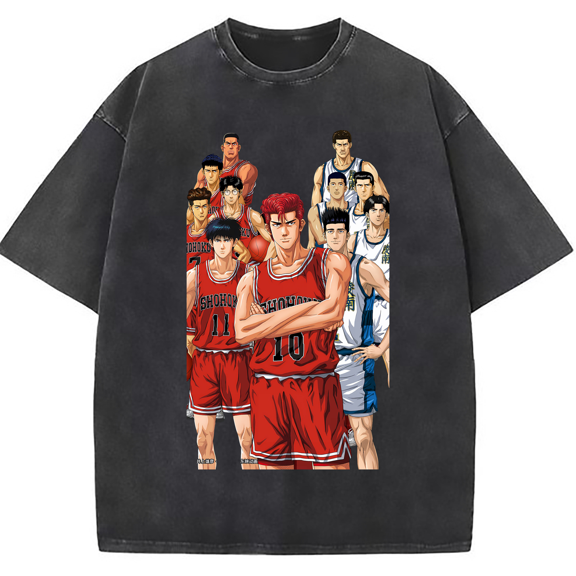 （画像用） SLAM DUNK／スラムダンク 綿100% ヴィンテージ風 半袖Tシャツ（フロントプリント）