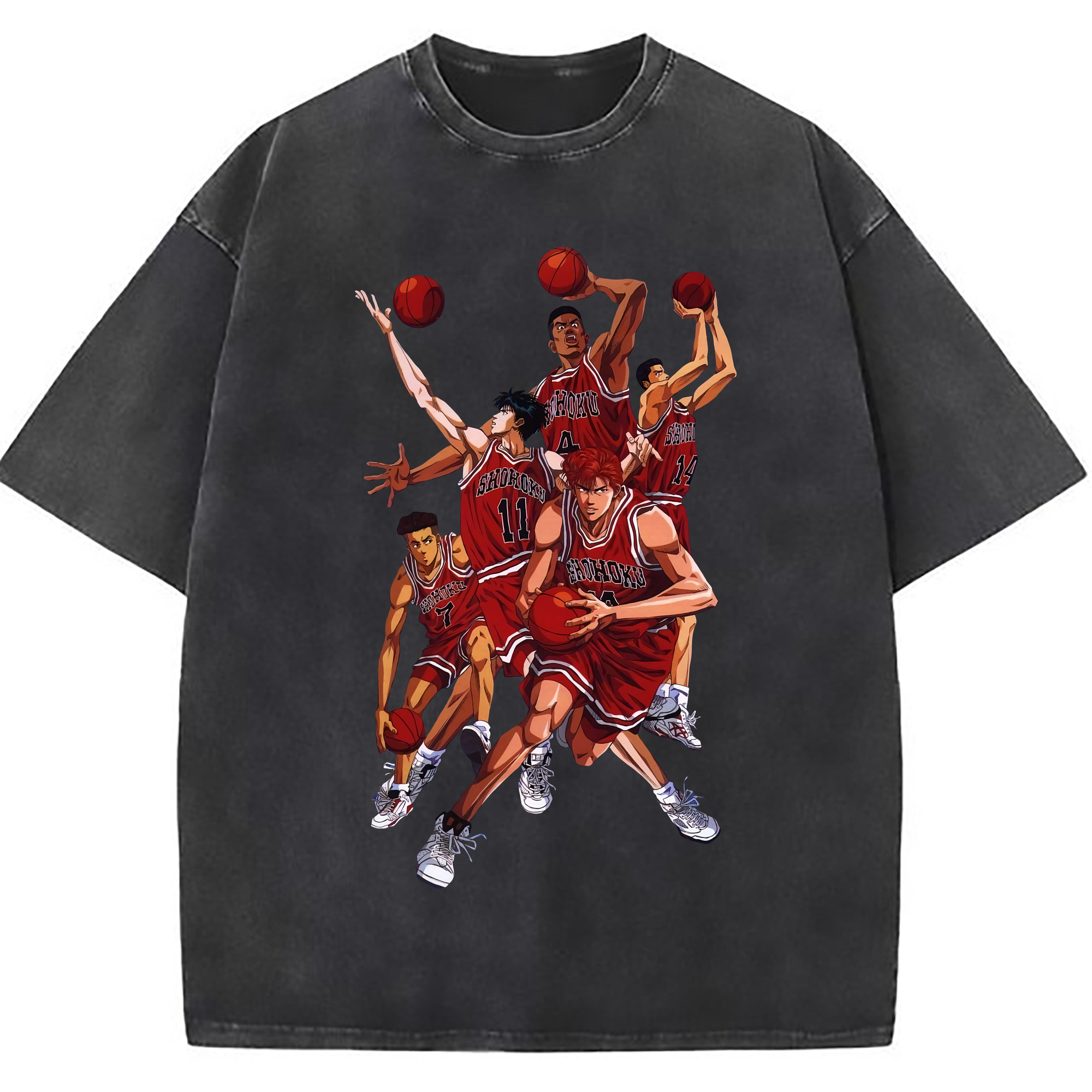 （画像用） SLAM DUNK／スラムダンク 綿100% ヴィンテージ風 半袖Tシャツ（フロントプリント）