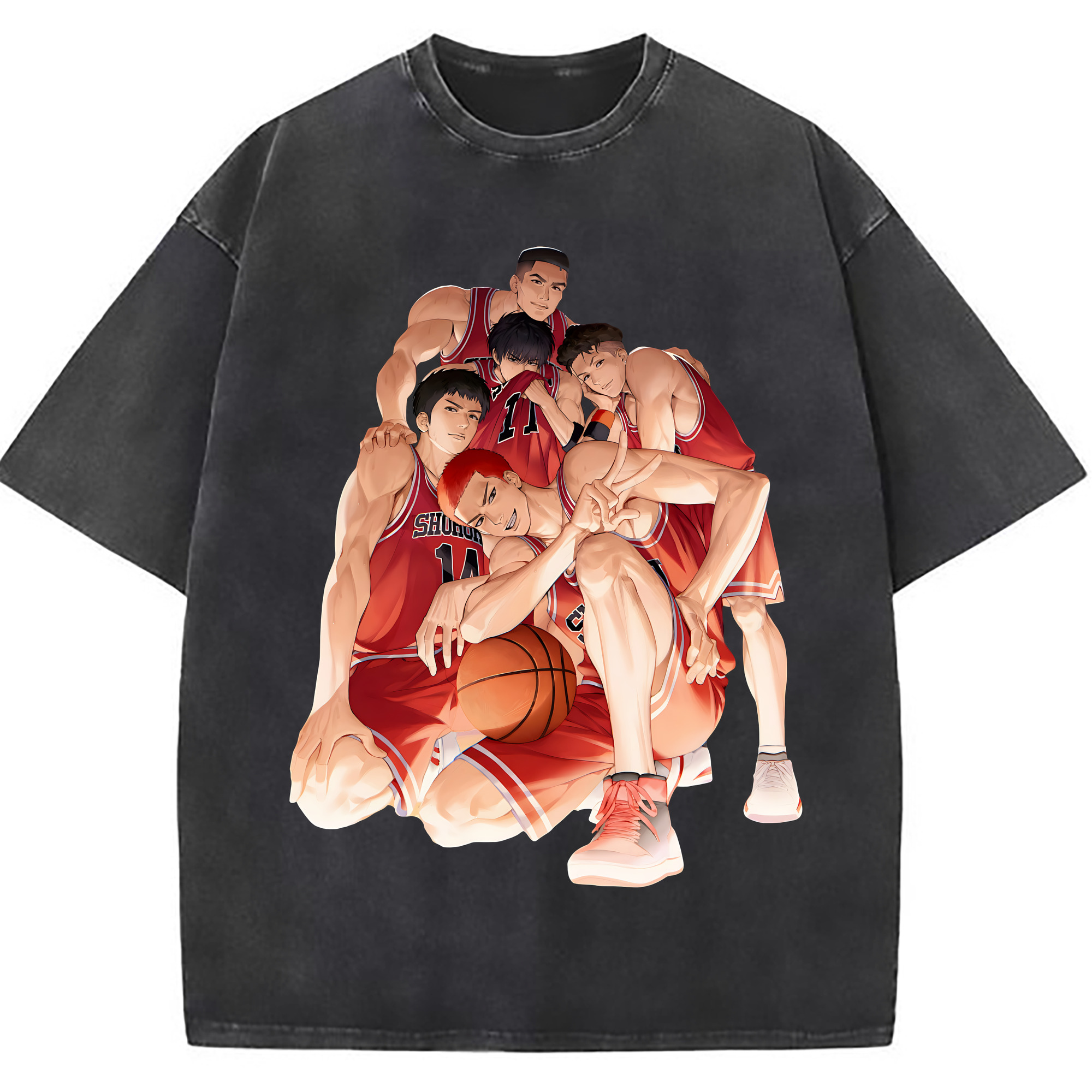 （画像用） SLAM DUNK／スラムダンク 綿100% ヴィンテージ風 半袖Tシャツ（フロントプリント）