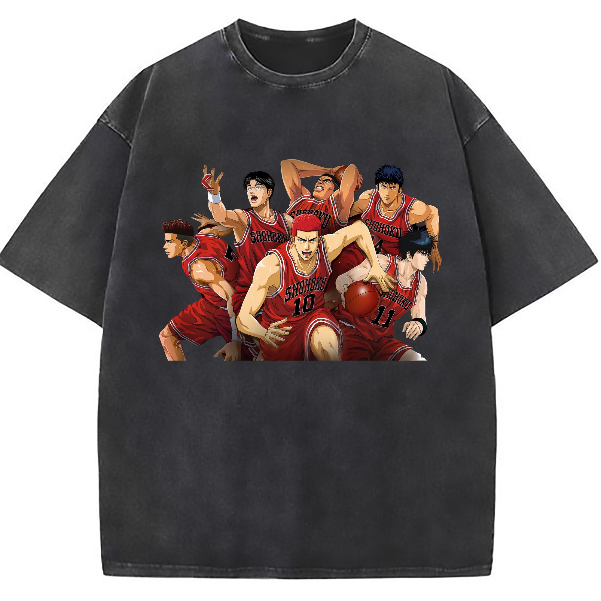 （画像用） SLAM DUNK／スラムダンク 綿100% ヴィンテージ風 半袖Tシャツ（フロントプリント）