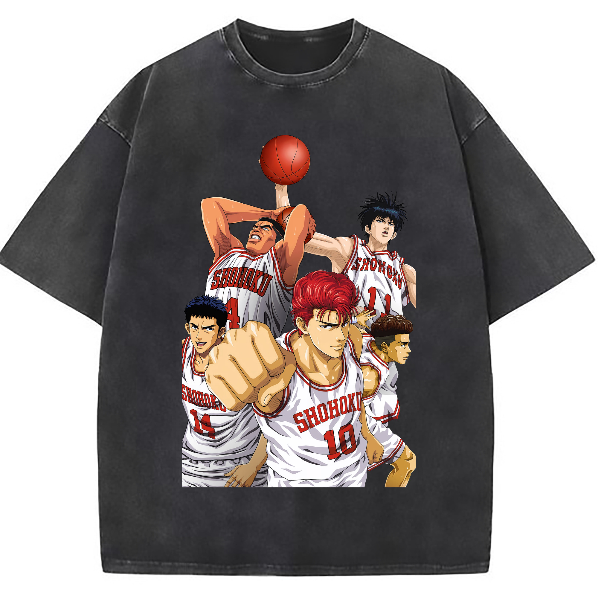 （画像用） SLAM DUNK／スラムダンク 綿100% ヴィンテージ風 半袖Tシャツ（フロントプリント）