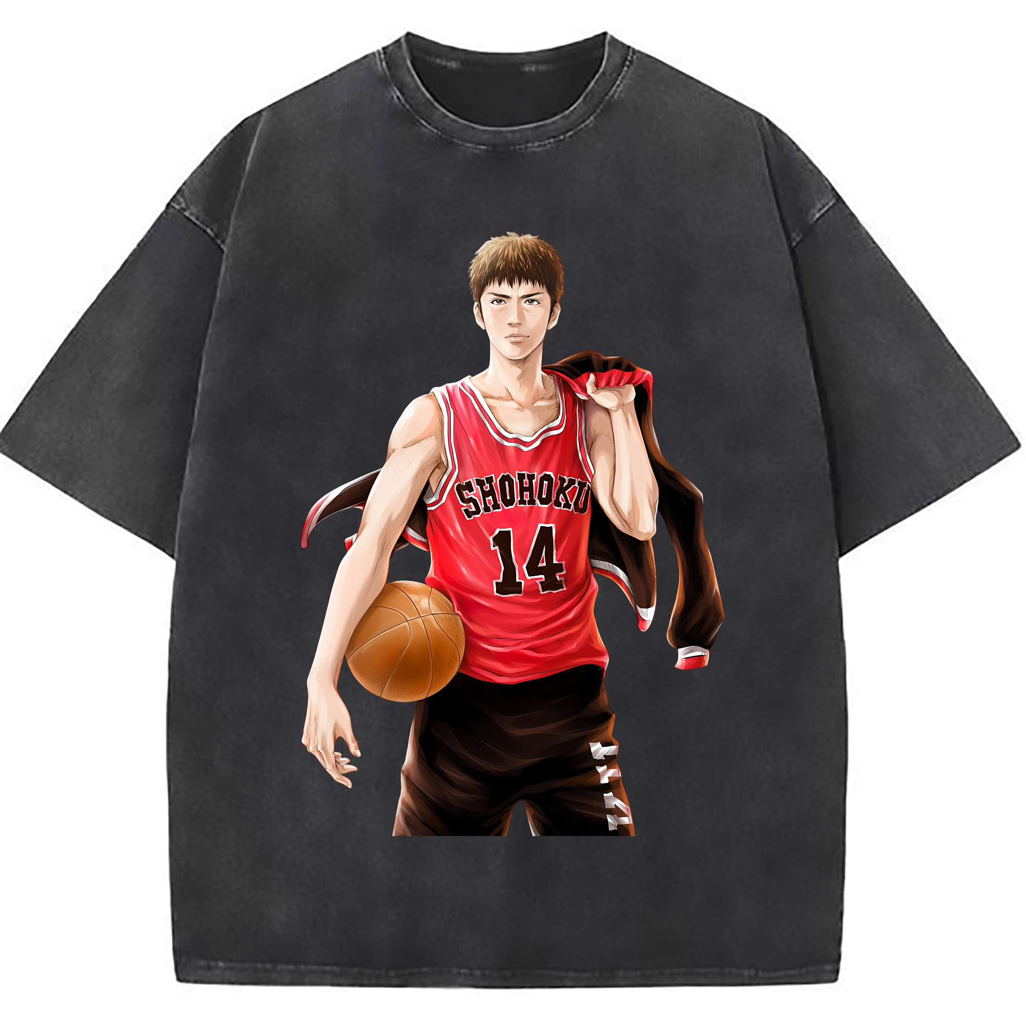 （画像用） SLAM DUNK／スラムダンク 綿100% ヴィンテージ風 半袖Tシャツ（フロントプリント）