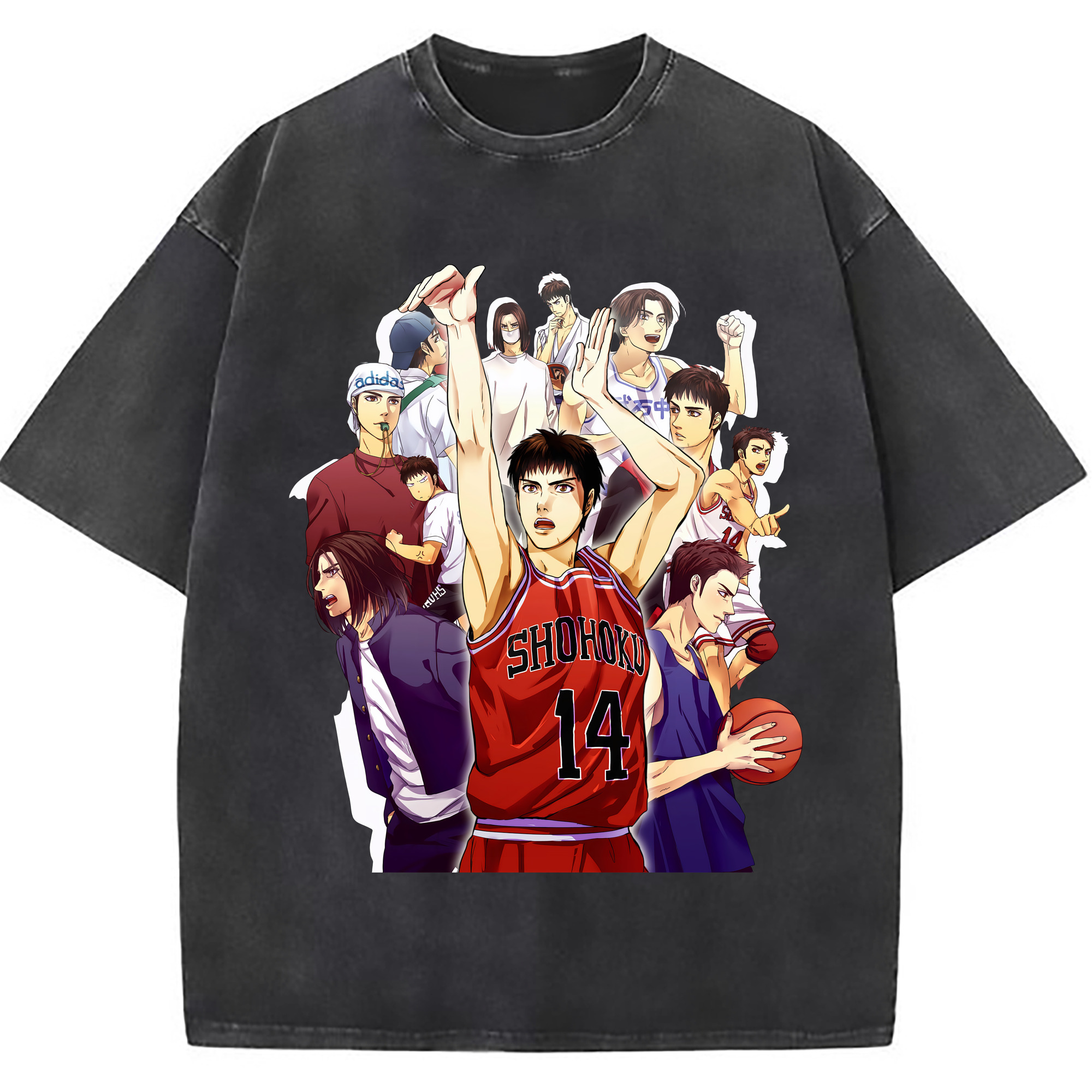 （画像用） SLAM DUNK／スラムダンク 綿100% ヴィンテージ風 半袖Tシャツ（フロントプリント）