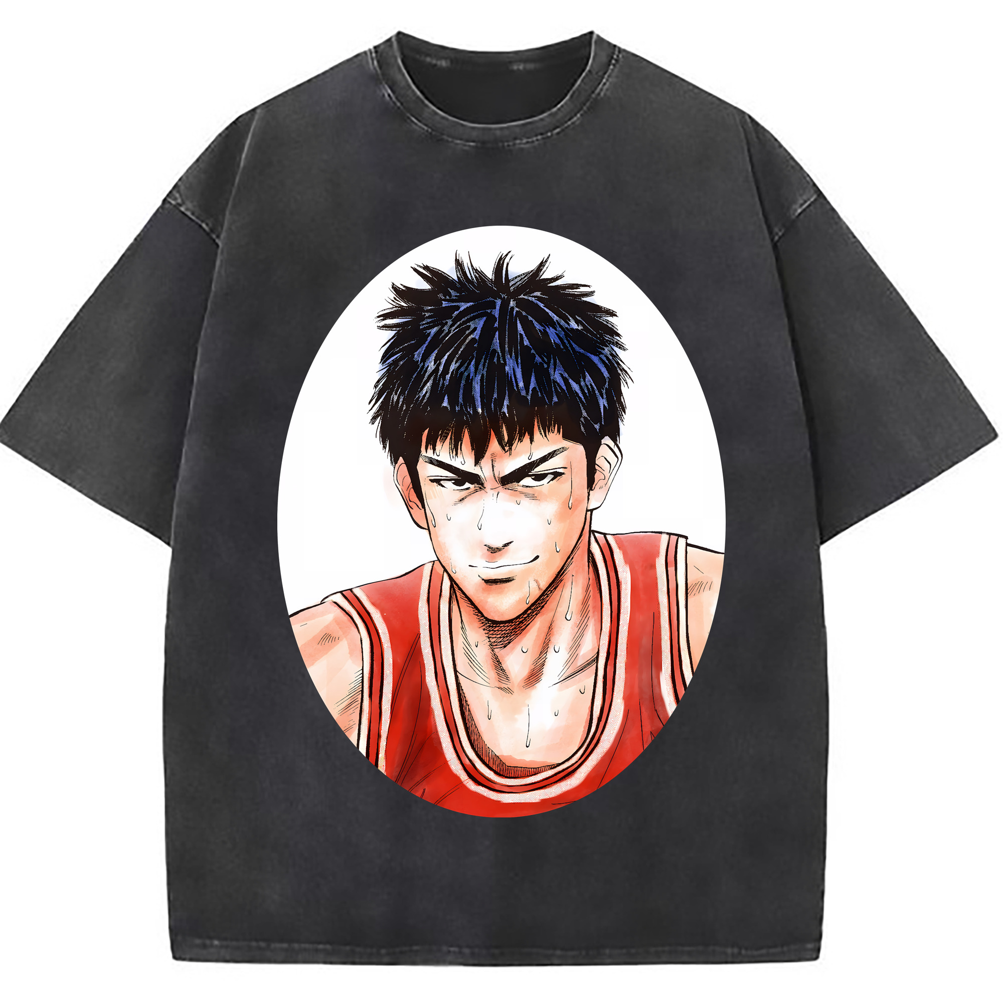 （画像用） SLAM DUNK／スラムダンク 綿100% ヴィンテージ風 半袖Tシャツ（フロントプリント）
