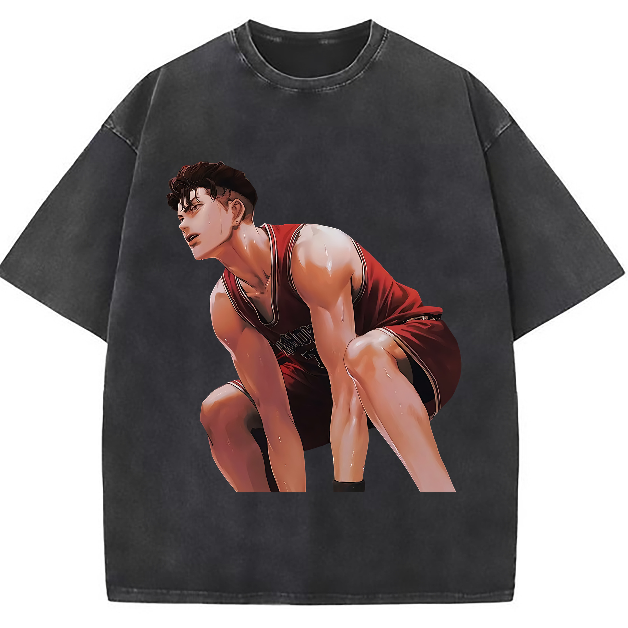 （画像用） SLAM DUNK／スラムダンク 綿100% ヴィンテージ風 半袖Tシャツ（フロントプリント）