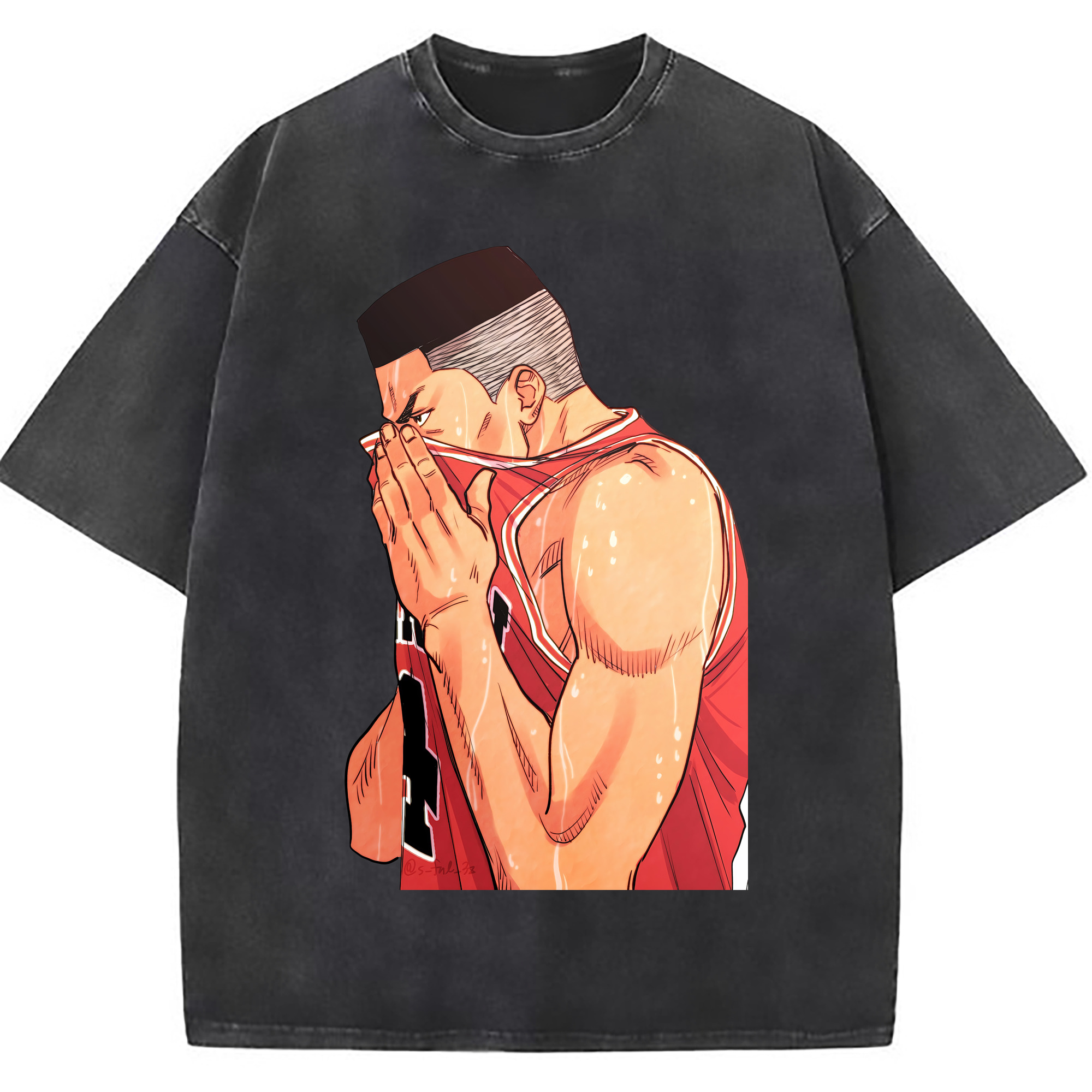 （画像用） SLAM DUNK／スラムダンク 綿100% ヴィンテージ風 半袖Tシャツ（フロントプリント）