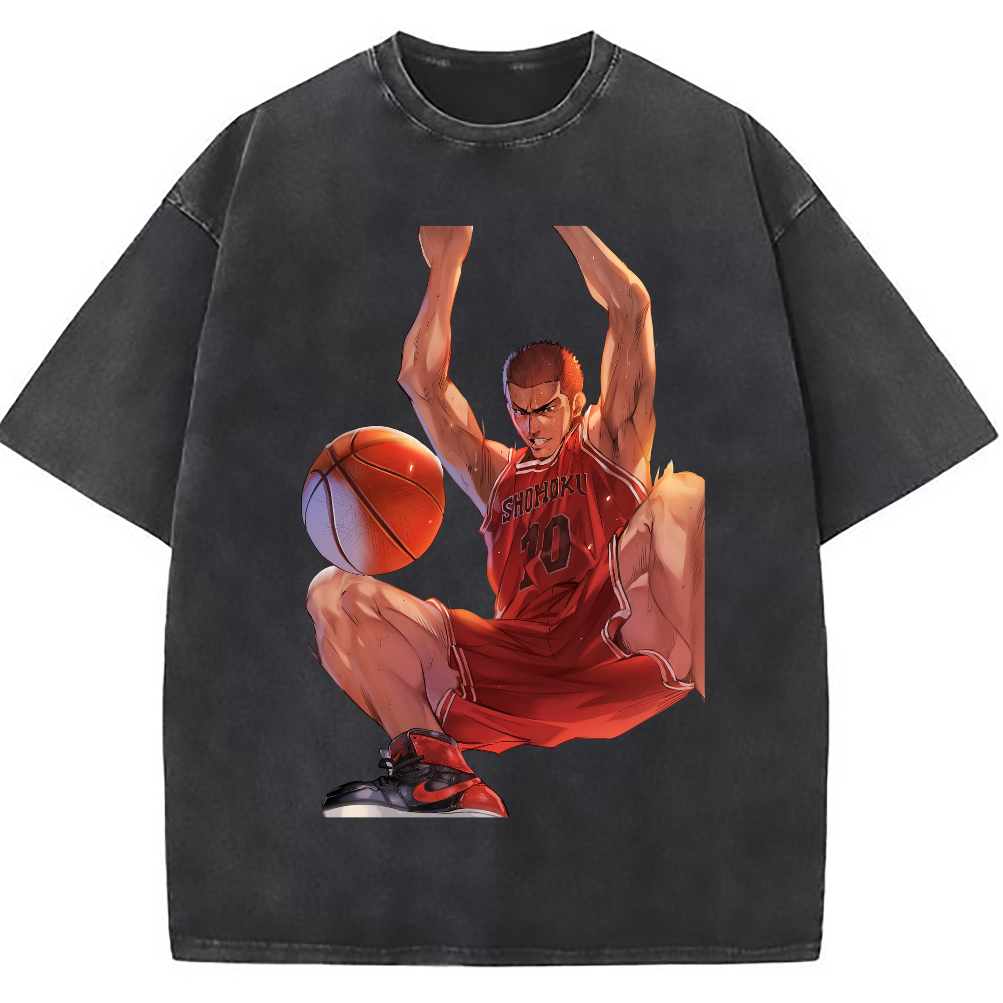 （画像用） SLAM DUNK／スラムダンク 綿100% ヴィンテージ風 半袖Tシャツ（フロントプリント）