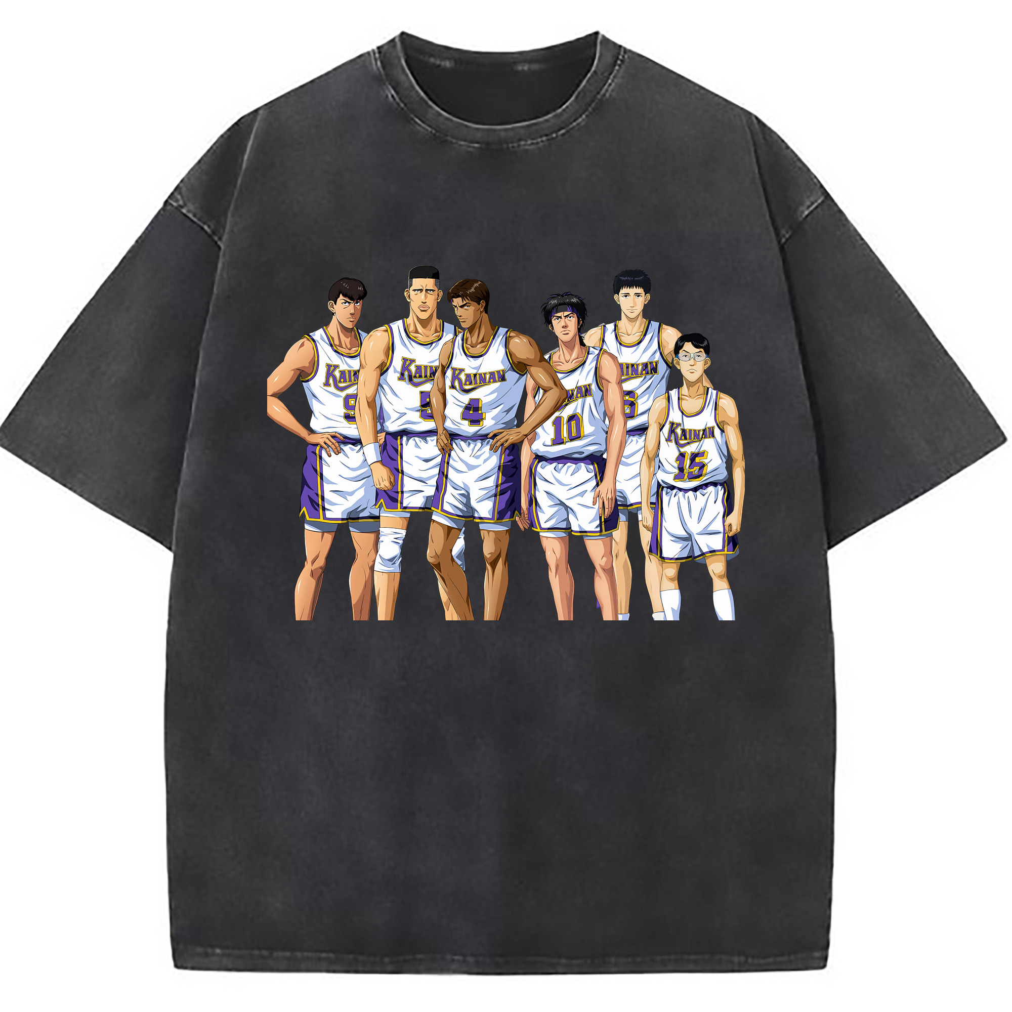 （画像用） SLAM DUNK／スラムダンク 綿100% ヴィンテージ風 半袖Tシャツ（フロントプリント）