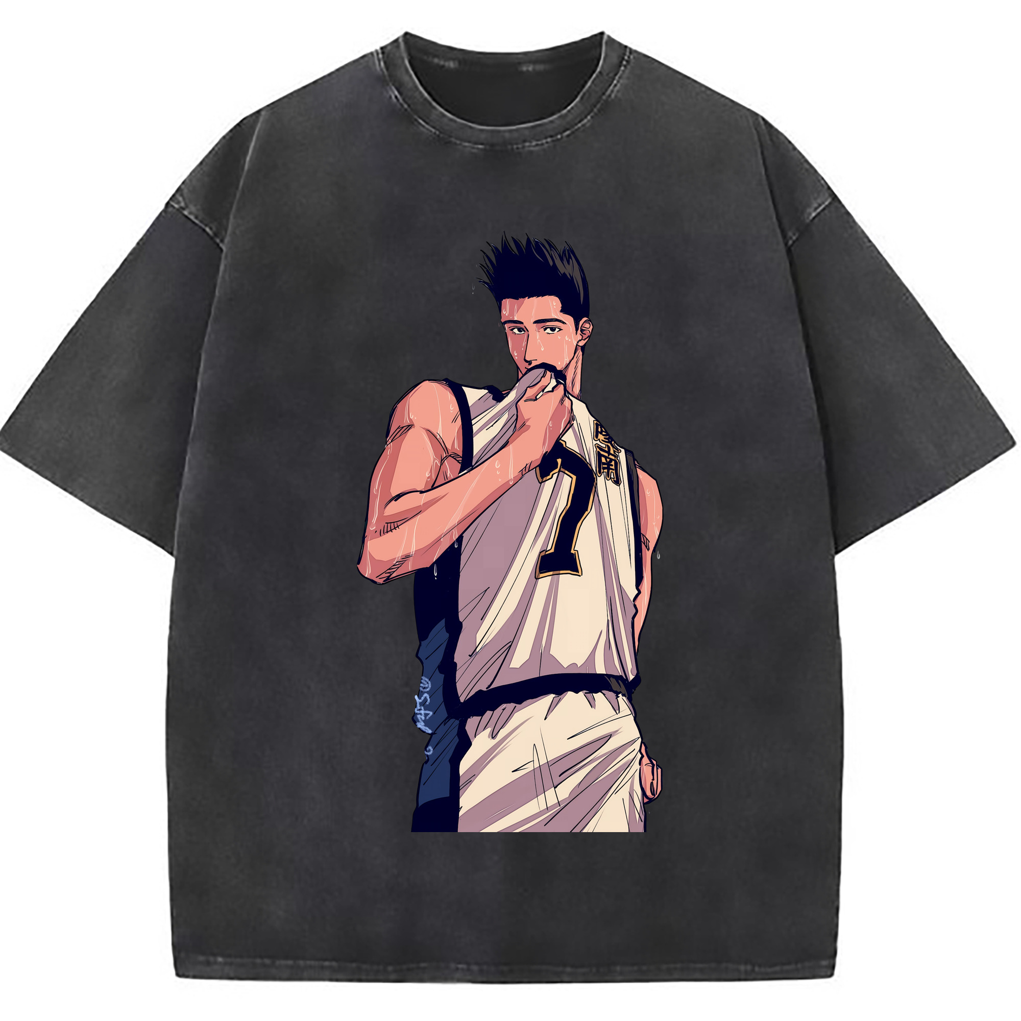 （画像用） SLAM DUNK／スラムダンク 綿100% ヴィンテージ風 半袖Tシャツ（フロントプリント）