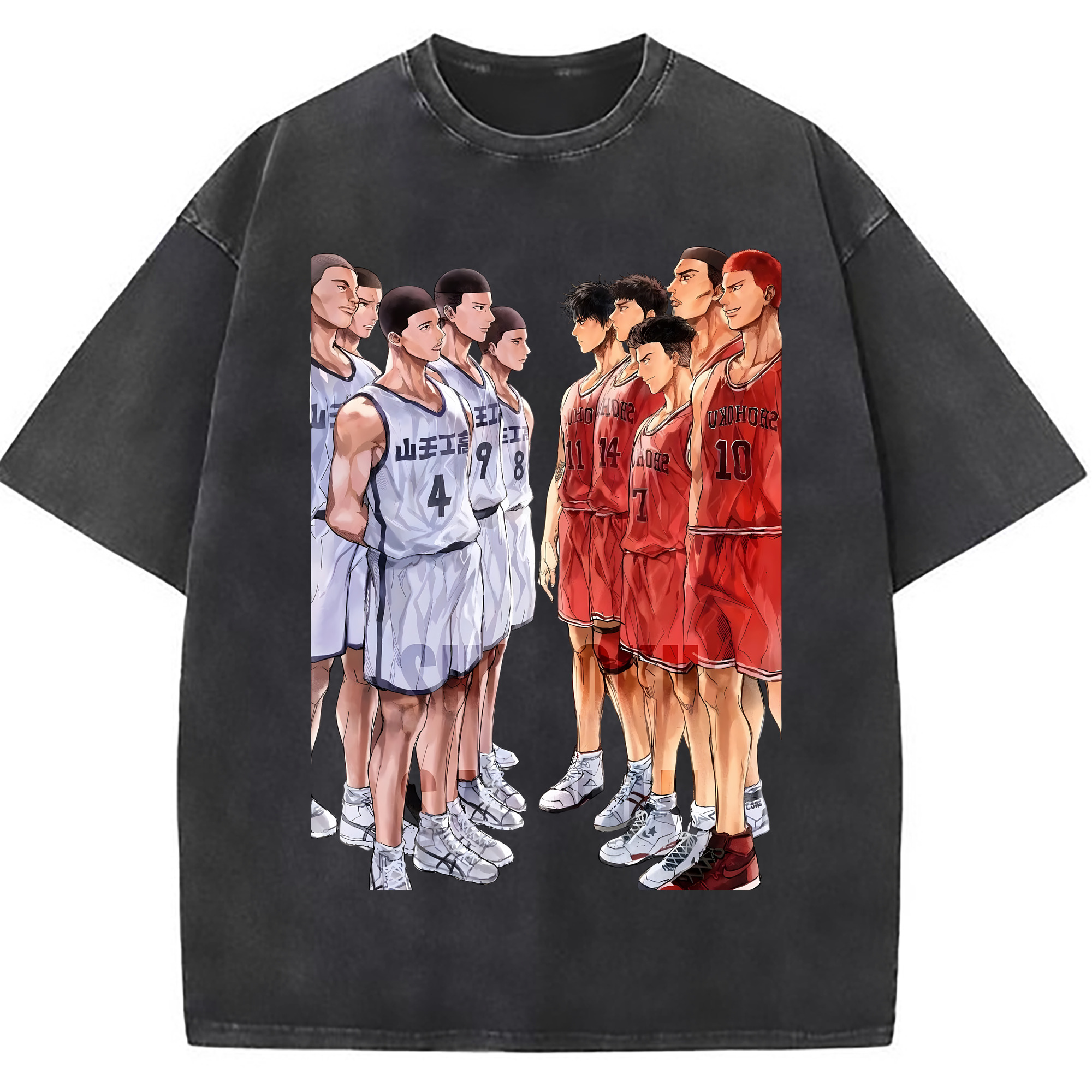 （画像用） SLAM DUNK／スラムダンク 綿100% ヴィンテージ風 半袖Tシャツ（フロントプリント）