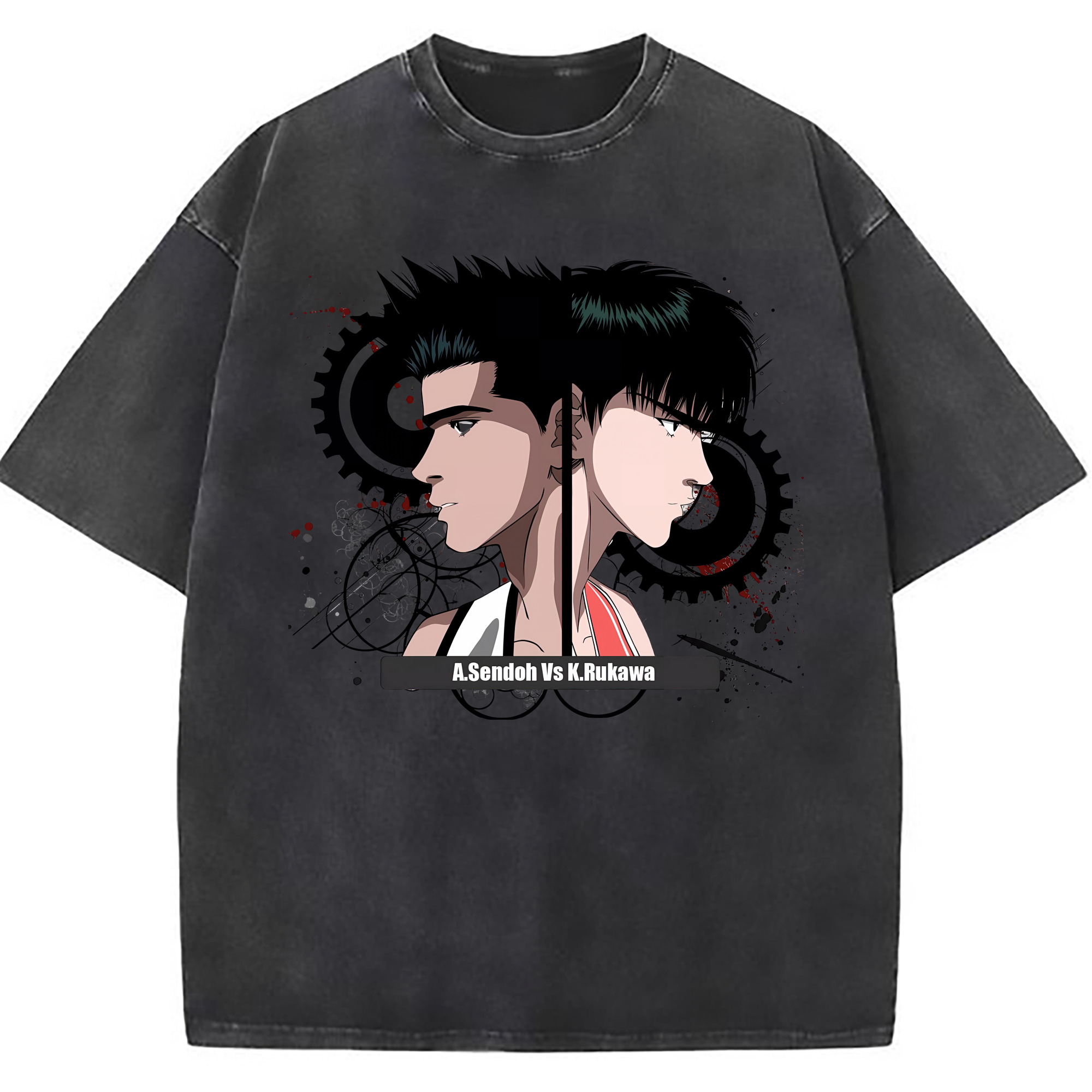 （画像用） SLAM DUNK／スラムダンク 綿100% ヴィンテージ風 半袖Tシャツ（フロントプリント）