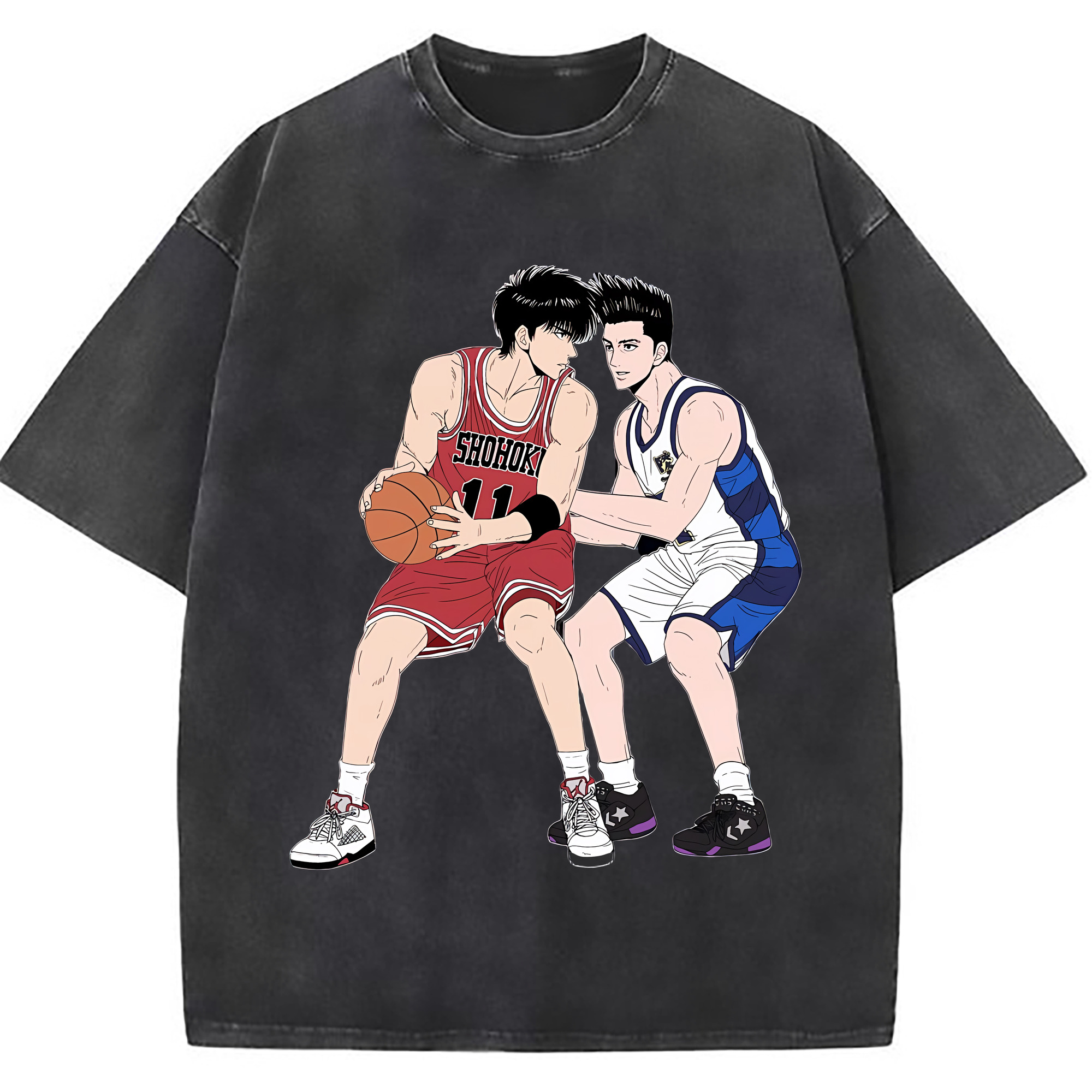 （画像用） SLAM DUNK／スラムダンク 綿100% ヴィンテージ風 半袖Tシャツ（フロントプリント）