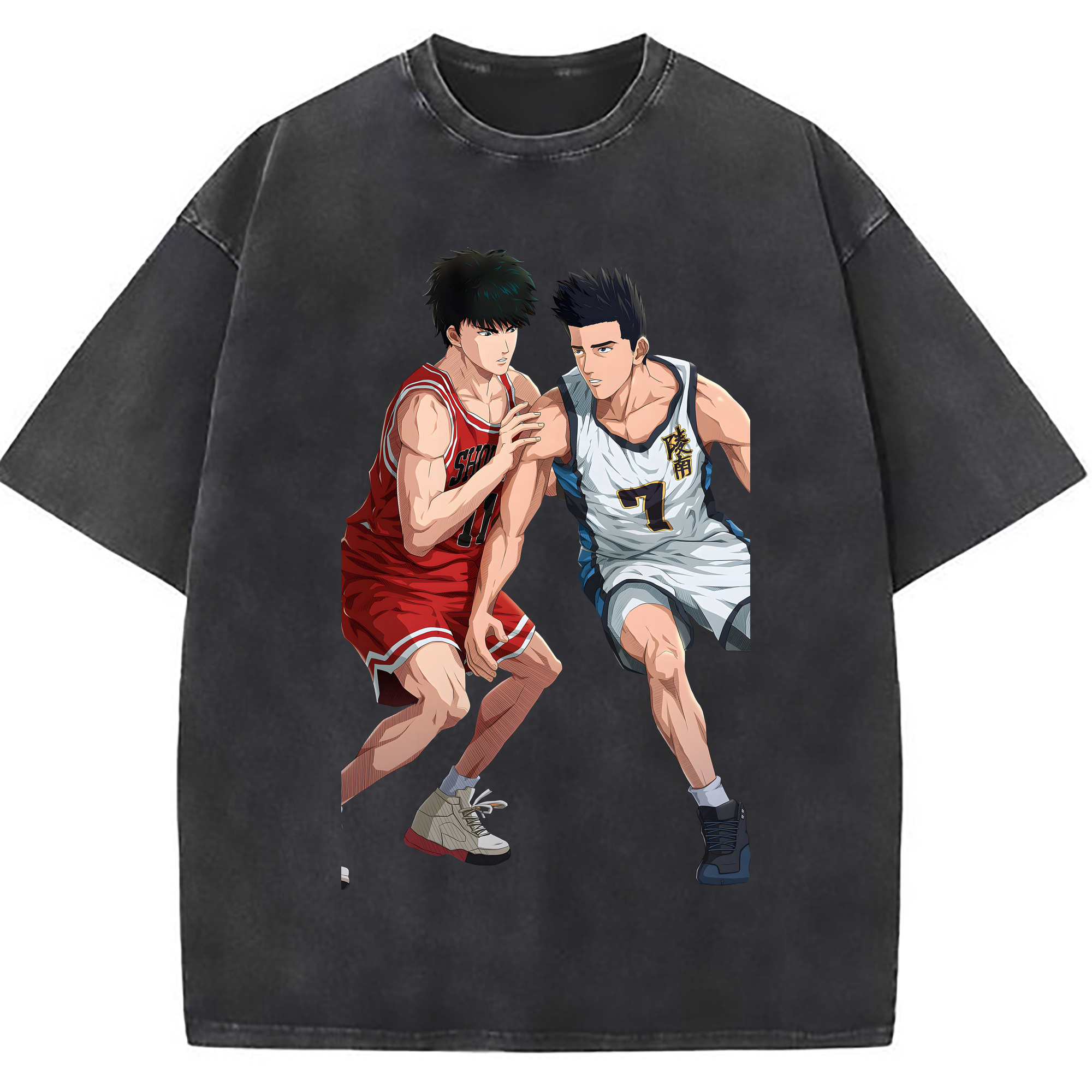（画像用） SLAM DUNK／スラムダンク 綿100% ヴィンテージ風 半袖Tシャツ（フロントプリント）