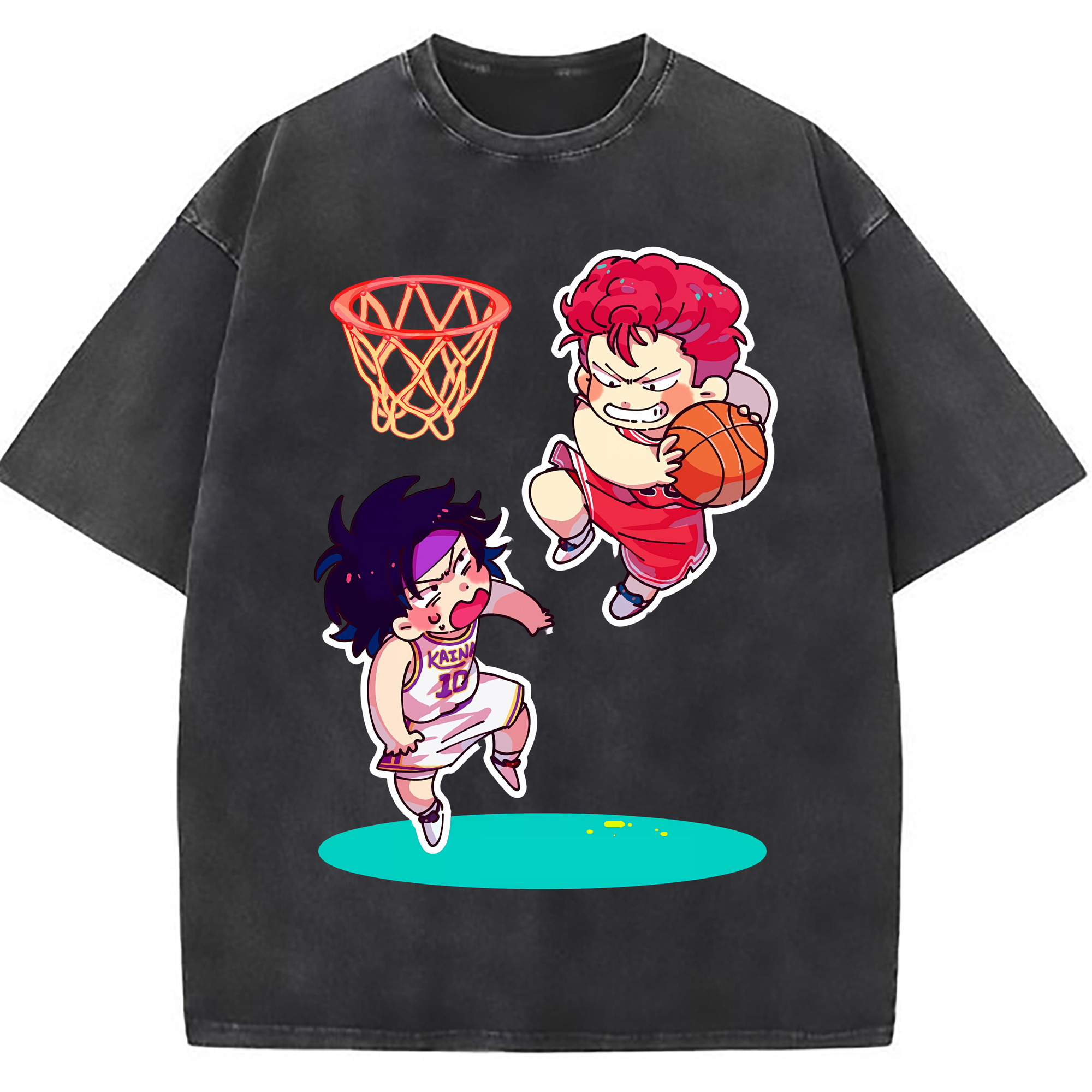 （画像用） SLAM DUNK／スラムダンク 綿100% ヴィンテージ風 半袖Tシャツ（フロントプリント）