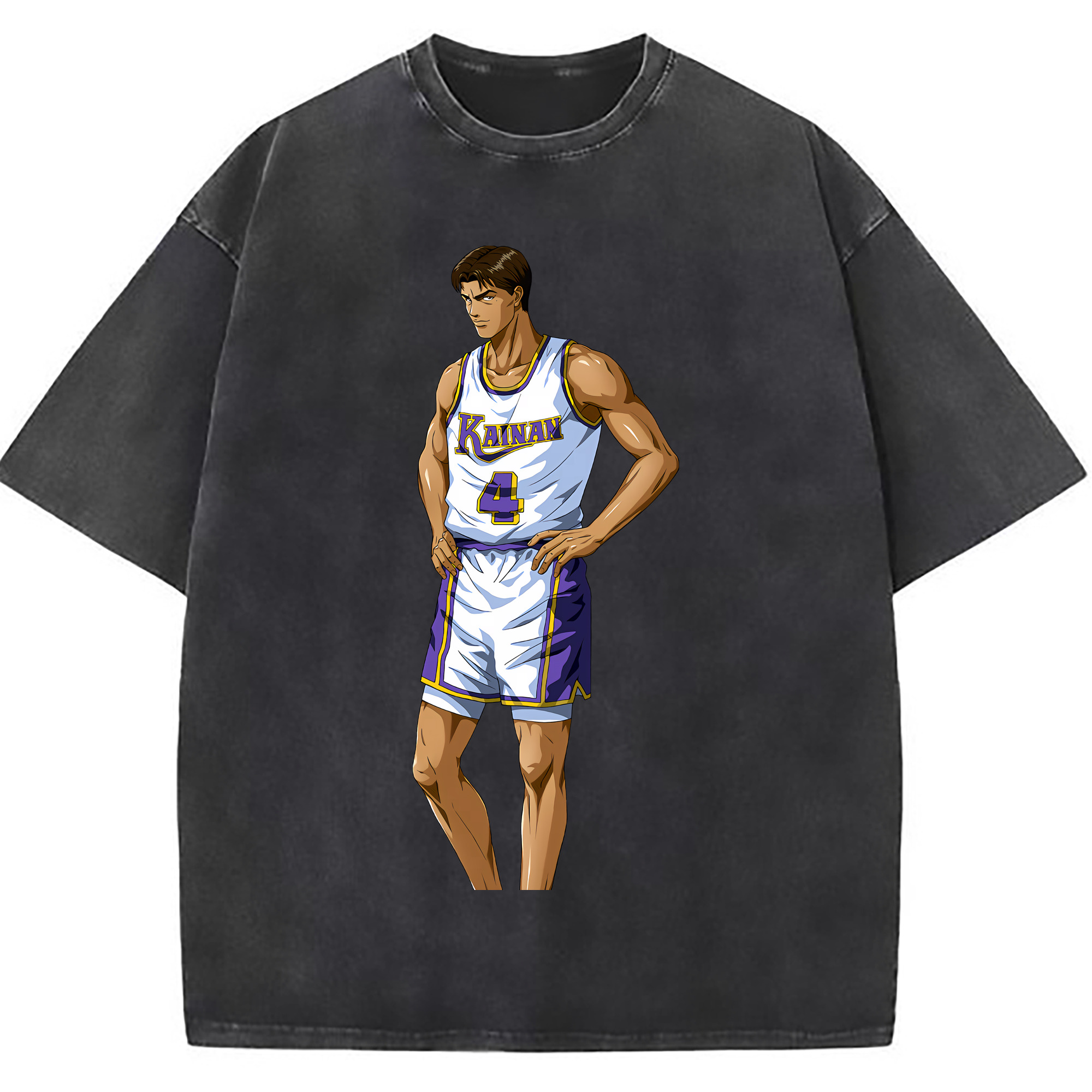 （画像用） SLAM DUNK／スラムダンク 綿100% ヴィンテージ風 半袖Tシャツ（フロントプリント）