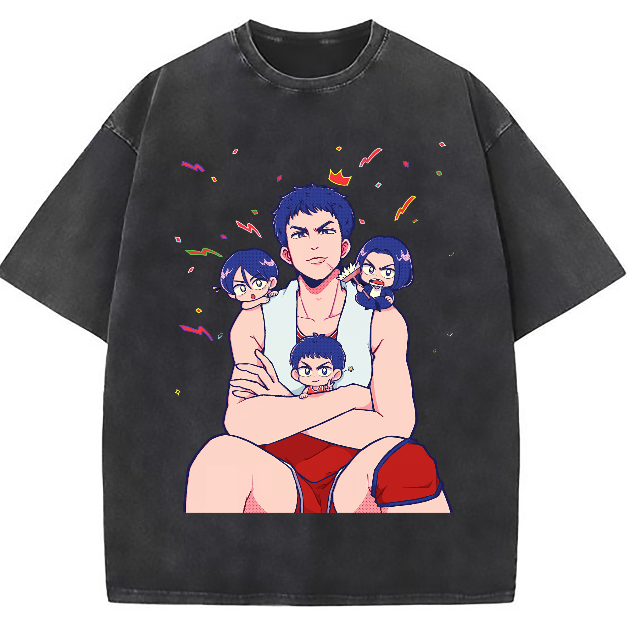 （画像用） SLAM DUNK／スラムダンク 綿100% ヴィンテージ風 半袖Tシャツ（フロントプリント）