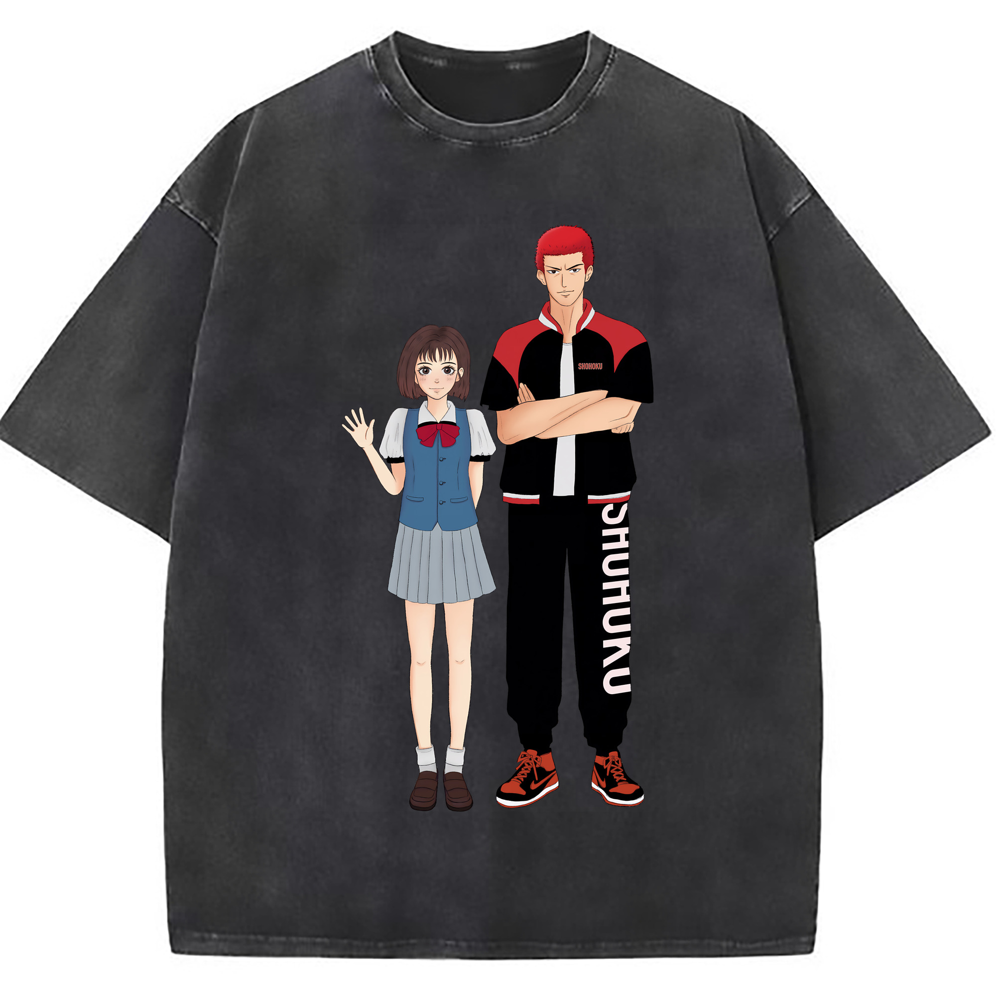 （画像用） SLAM DUNK／スラムダンク 綿100% ヴィンテージ風 半袖Tシャツ（フロントプリント）
