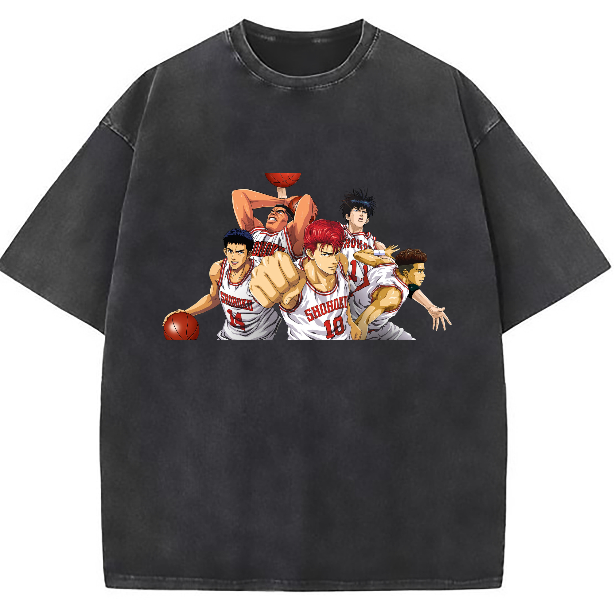 （画像用） SLAM DUNK／スラムダンク 綿100% ヴィンテージ風 半袖Tシャツ（フロントプリント）