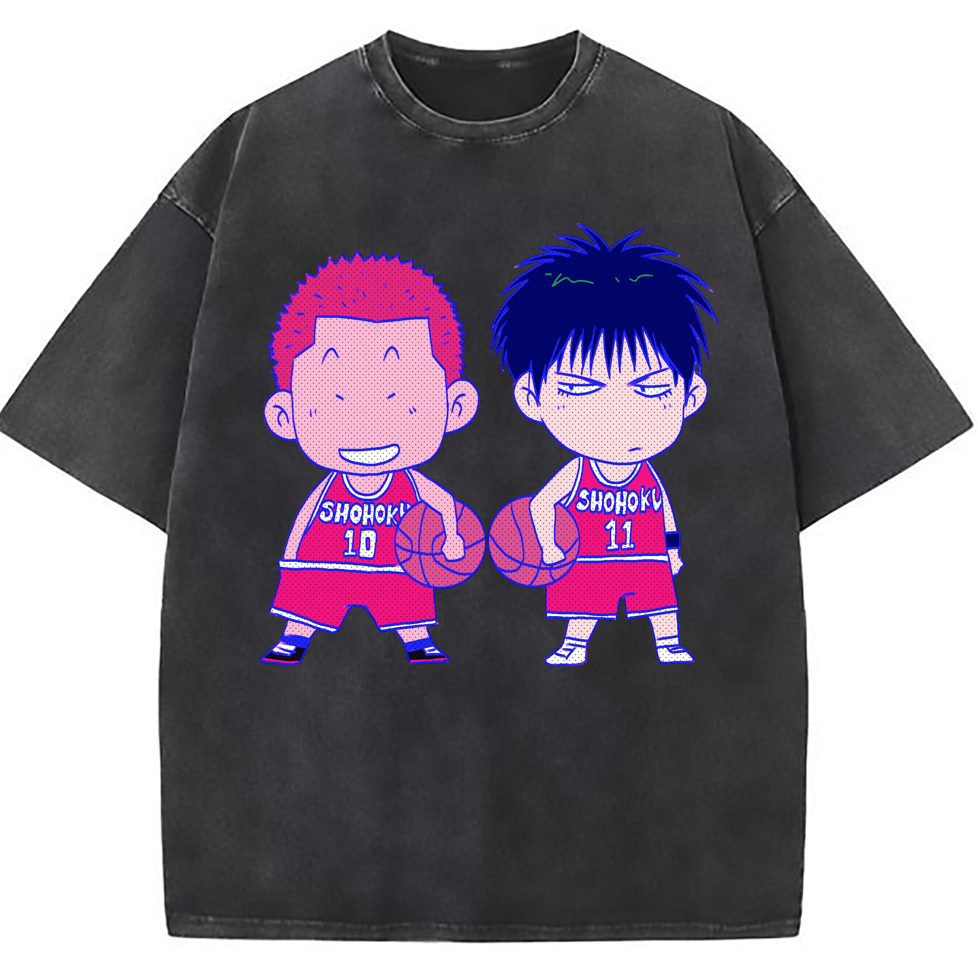 （画像用） SLAM DUNK／スラムダンク 綿100% ヴィンテージ風 半袖Tシャツ（フロントプリント）