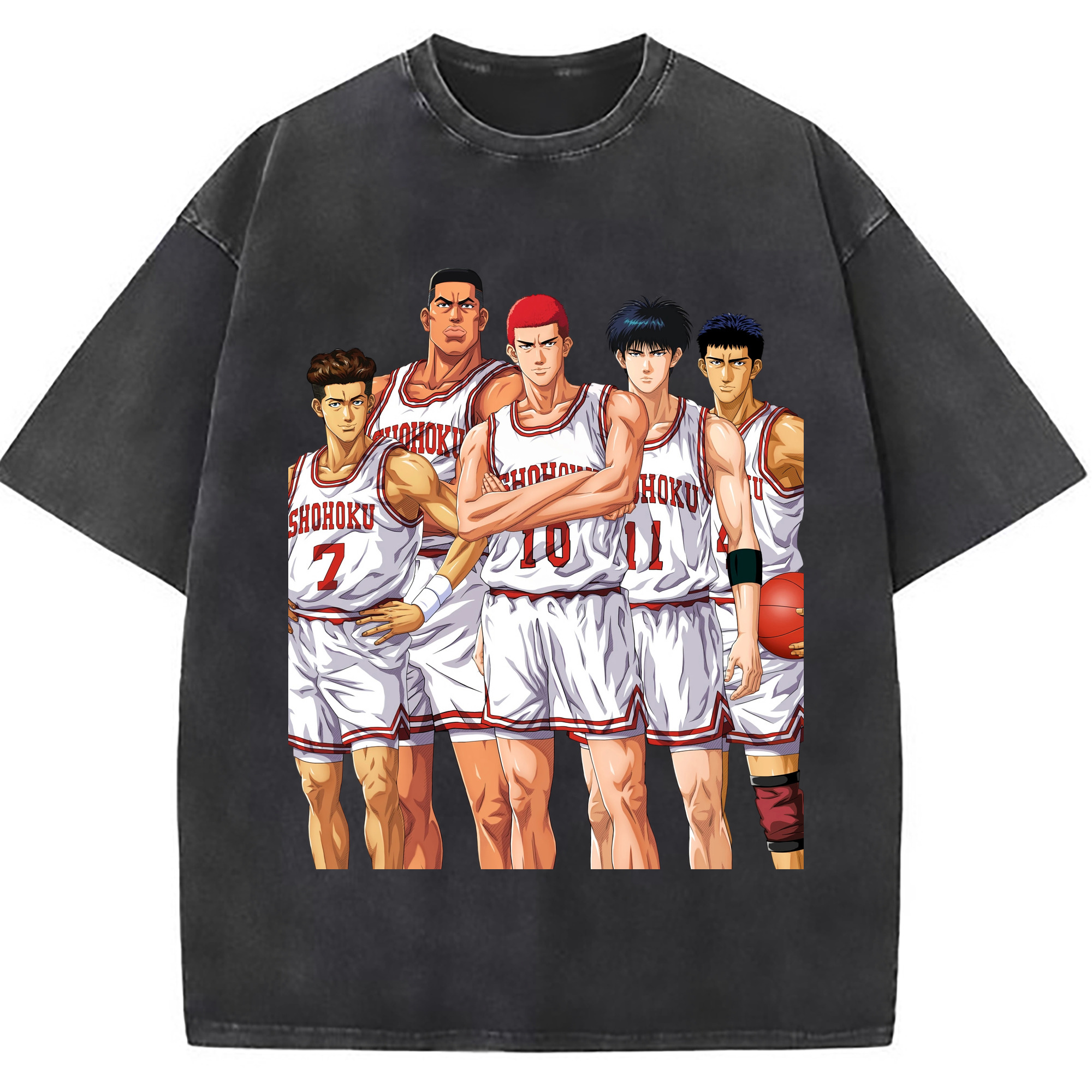 （画像用） SLAM DUNK／スラムダンク 綿100% ヴィンテージ風 半袖Tシャツ（フロントプリント）