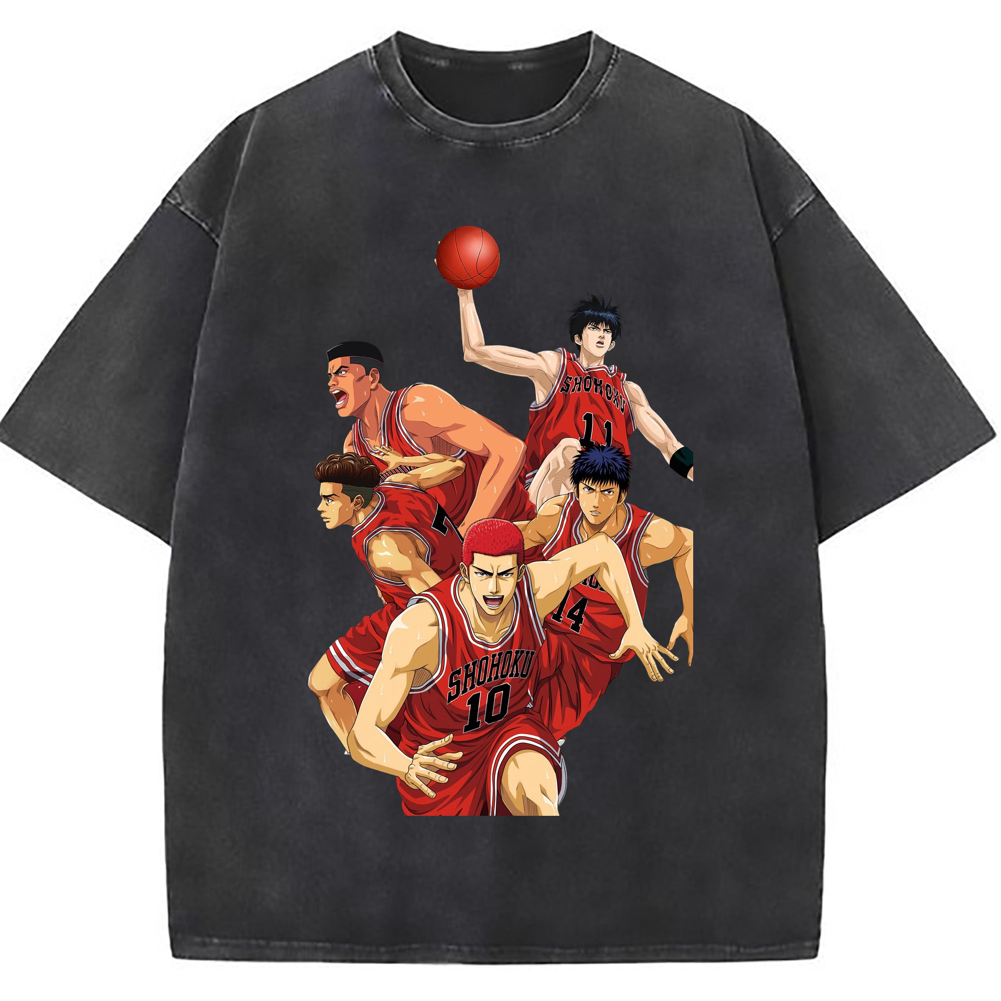 （画像用） SLAM DUNK／スラムダンク 綿100% ヴィンテージ風 半袖Tシャツ（フロントプリント）