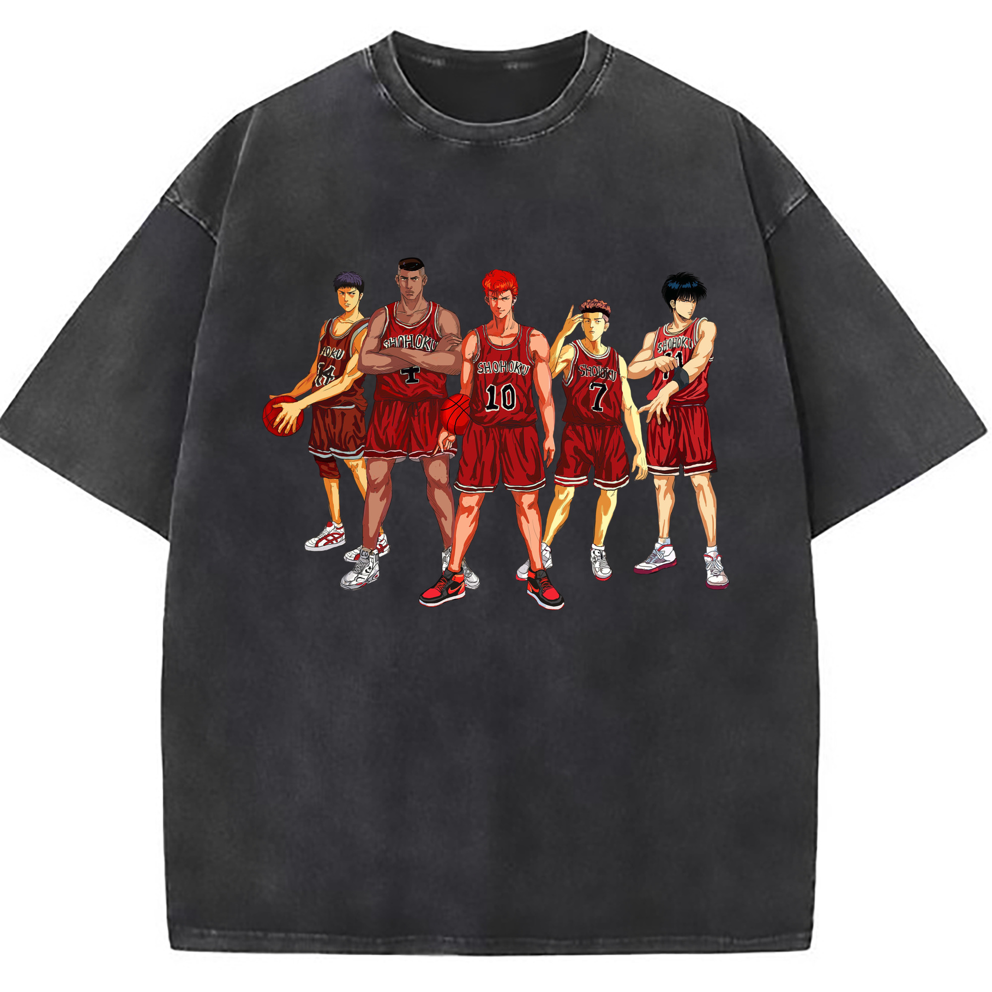 （画像用） SLAM DUNK／スラムダンク 綿100% ヴィンテージ風 半袖Tシャツ（フロントプリント）