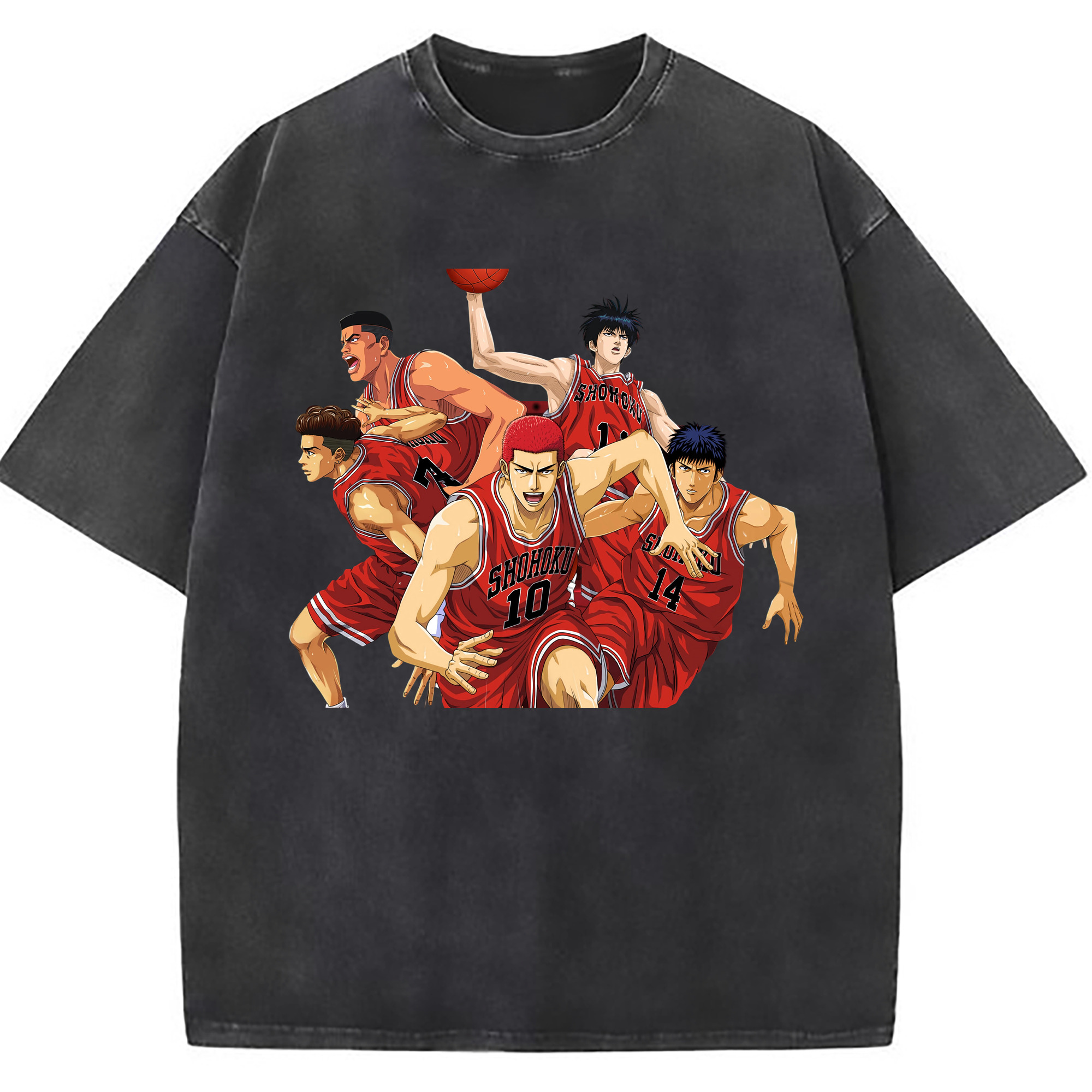 （画像用） SLAM DUNK／スラムダンク 綿100% ヴィンテージ風 半袖Tシャツ（フロントプリント）