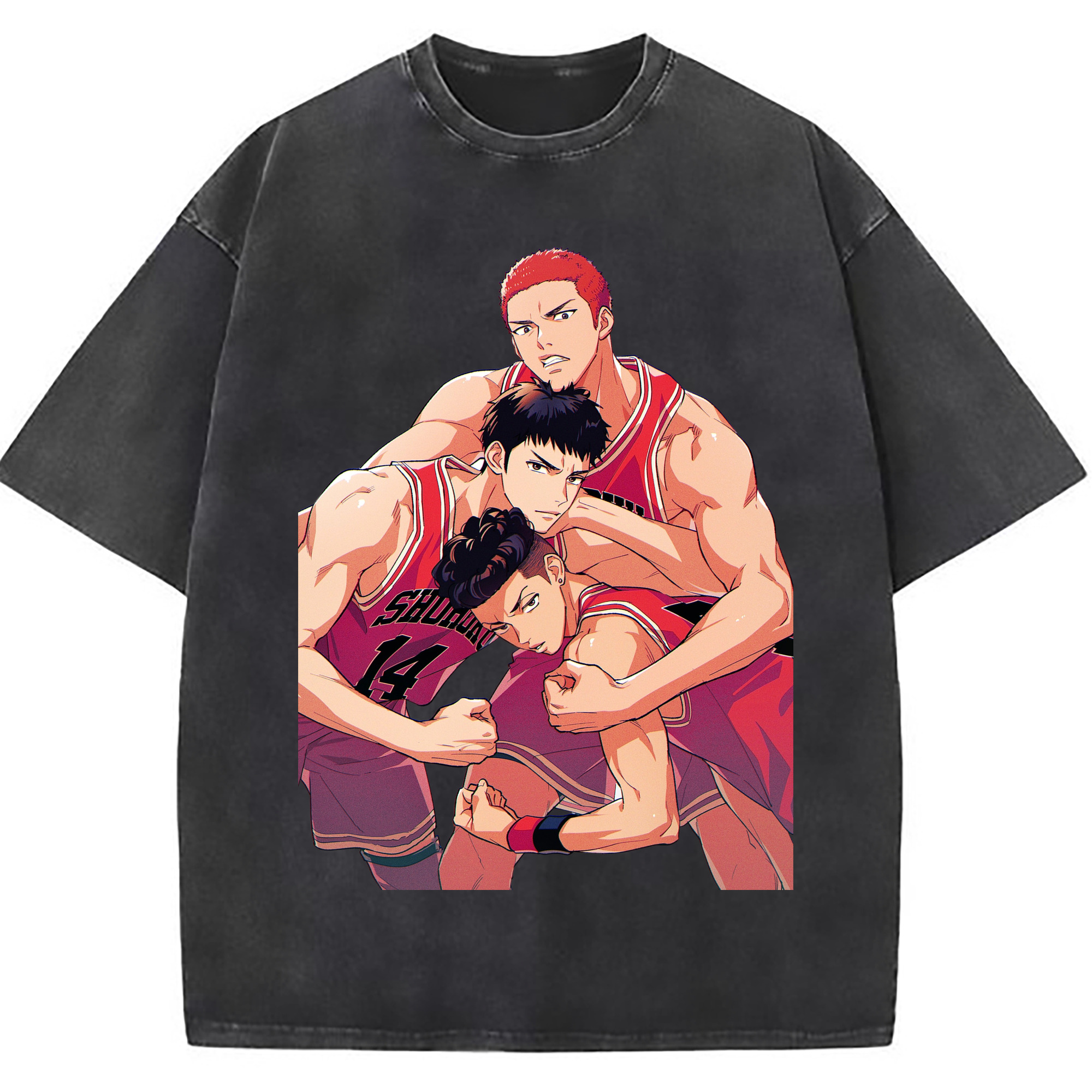 （画像用） SLAM DUNK／スラムダンク 綿100% ヴィンテージ風 半袖Tシャツ（フロントプリント）