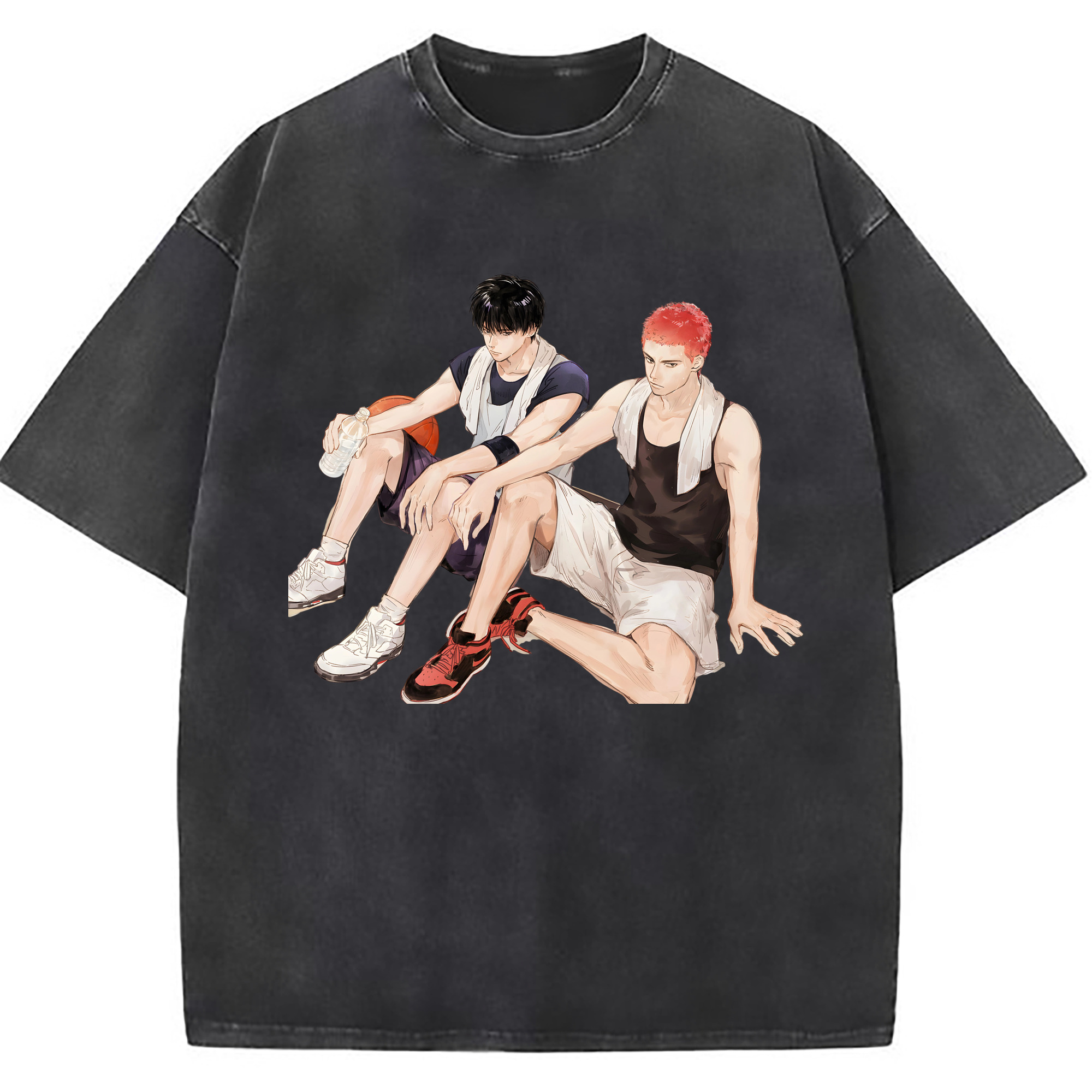（画像用） SLAM DUNK／スラムダンク 綿100% ヴィンテージ風 半袖Tシャツ（フロントプリント）