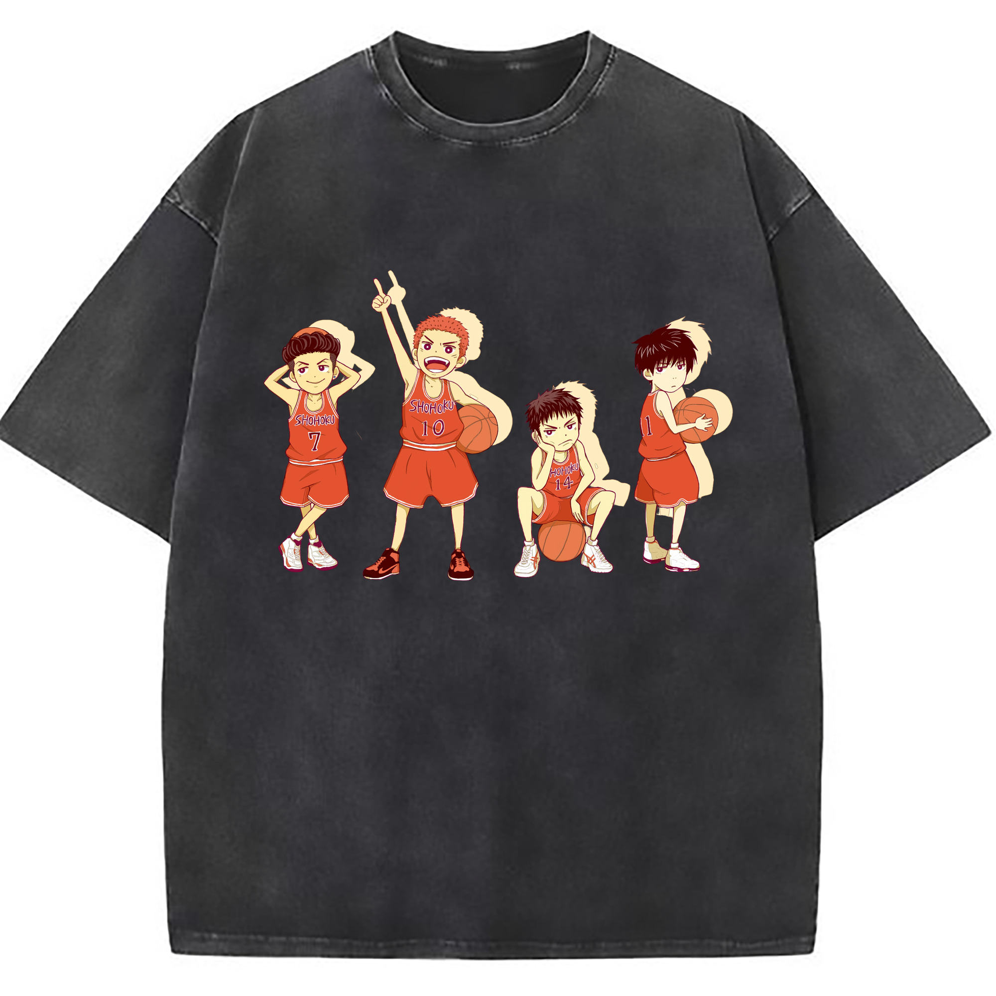 （画像用） SLAM DUNK／スラムダンク 綿100% ヴィンテージ風 半袖Tシャツ（フロントプリント）