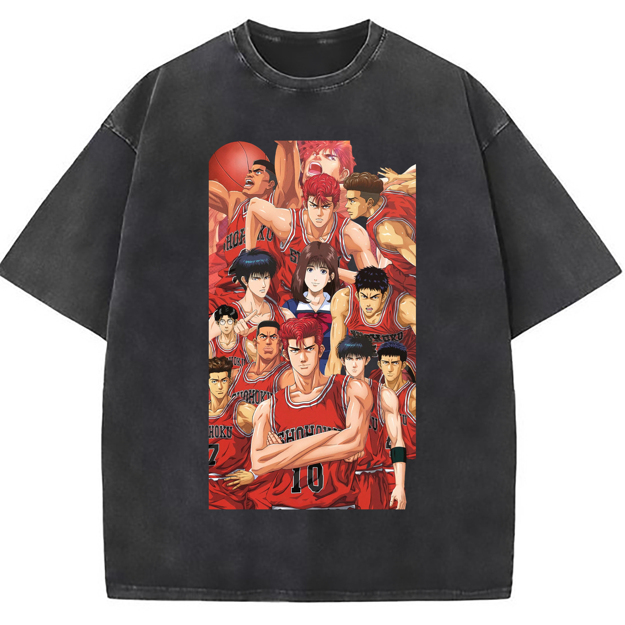 （画像用） SLAM DUNK／スラムダンク 綿100% ヴィンテージ風 半袖Tシャツ（フロントプリント）